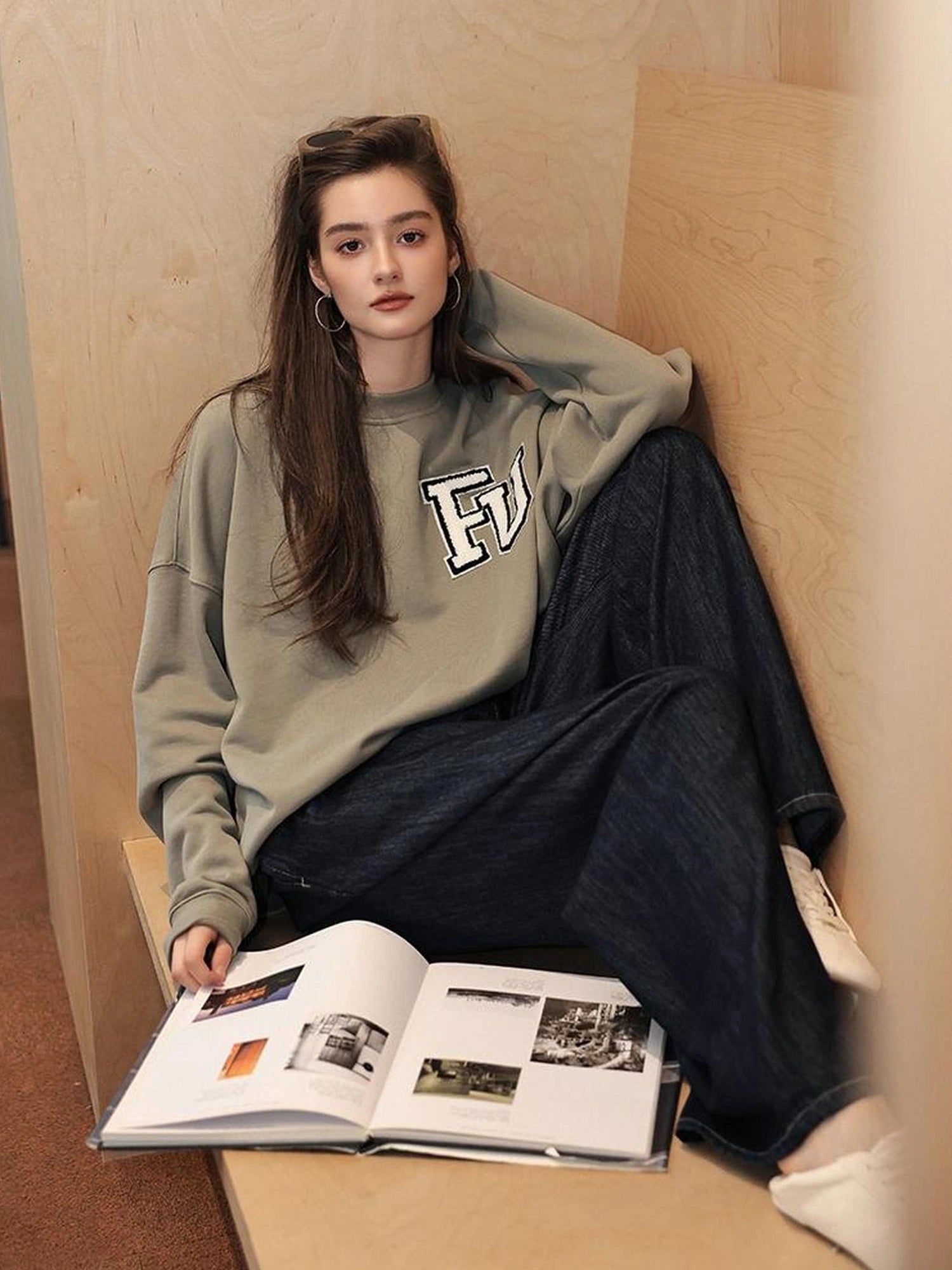 FU FRESH UP Retro Embroidered Athflow Sweatshirt