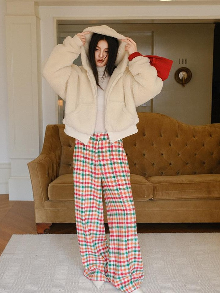 FU FRESH UP Retro Plaid High Waist Women&