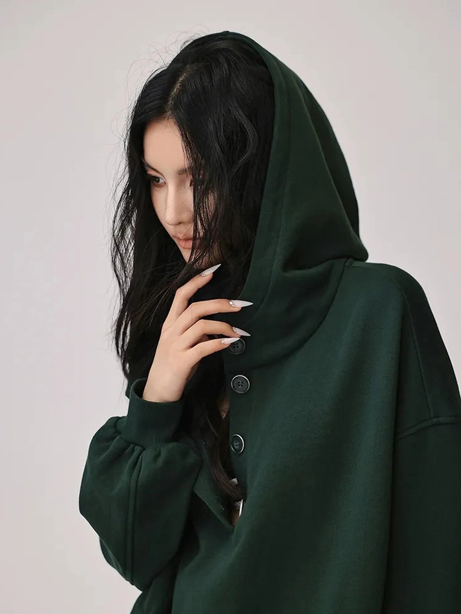 FU FRESH UP Retro V-neck Hooded Sweatshirt