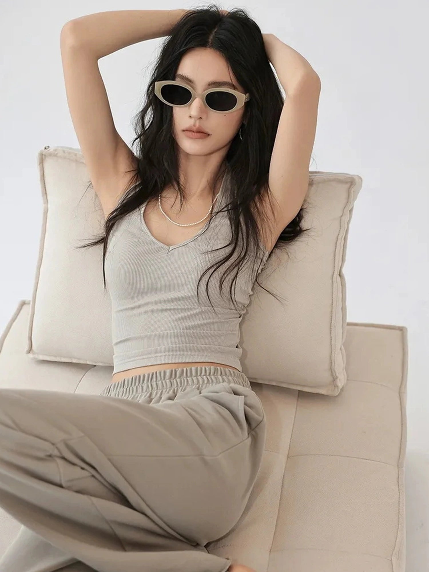 FU FRESH UP Sculptural Halter Neck Top