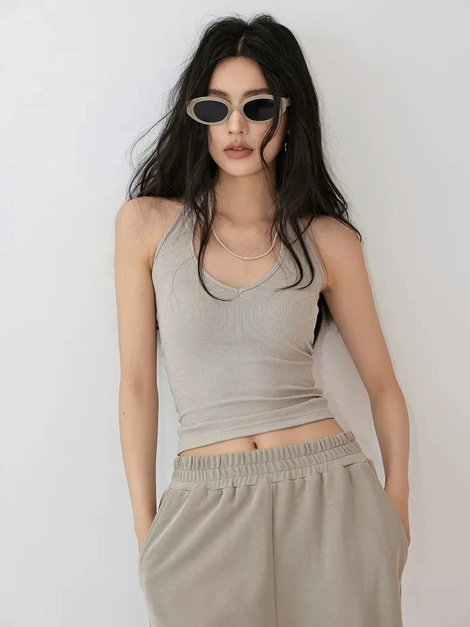 FU FRESH UP Sculptural Halter Neck Top
