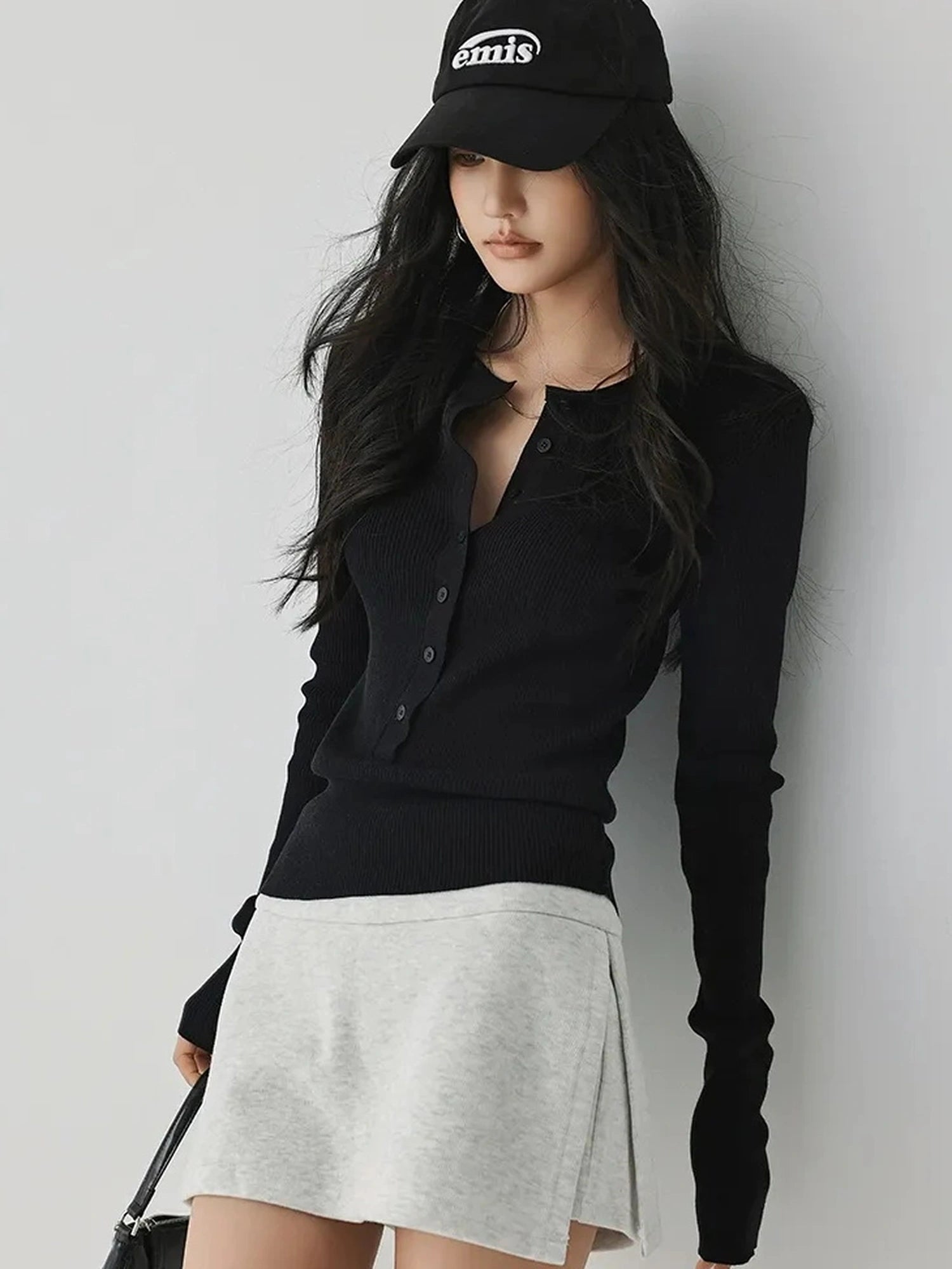 FU FRESH UP Silk Blend Henley Knit Top