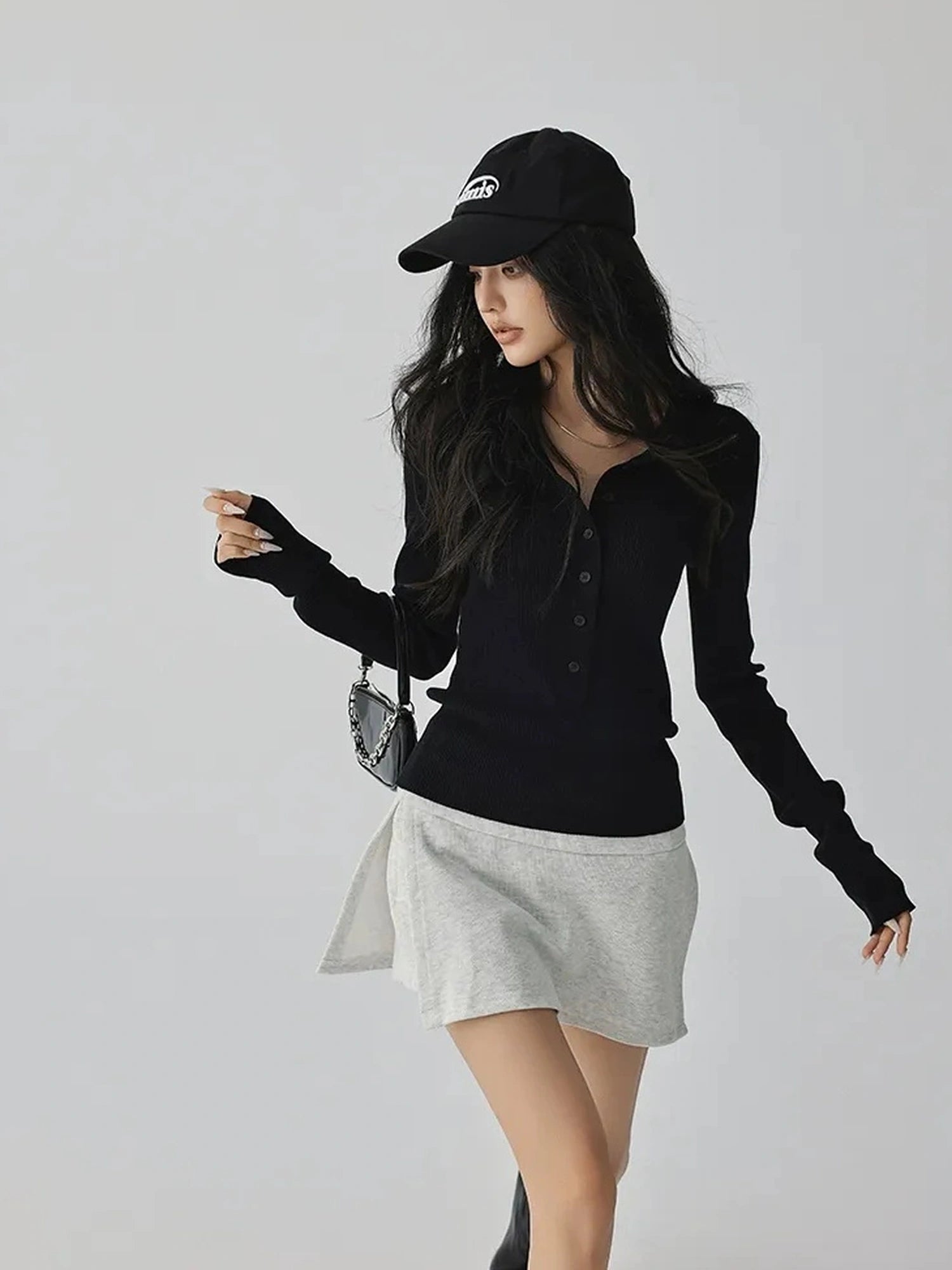 FU FRESH UP Silk Blend Henley Knit Top