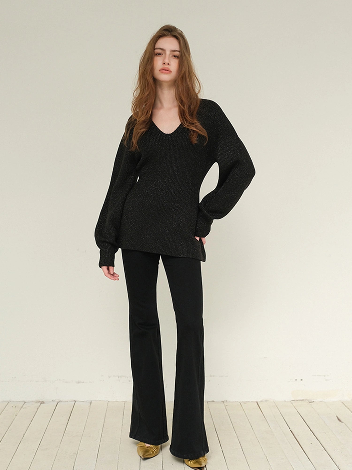 FU FRESH UP Siro Spun High Waist Flared Jeans With Stretch & Fleece Lining