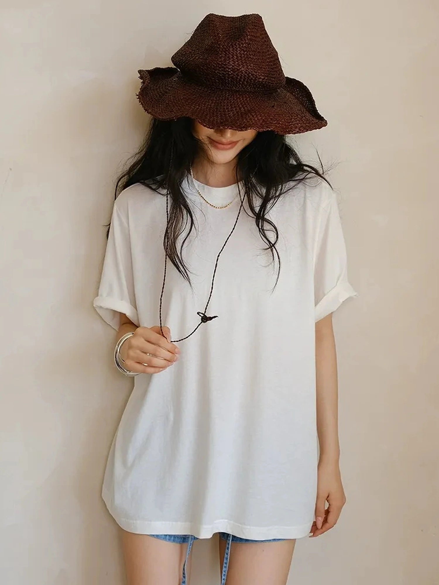 Soft Breathe Wool Silk Blend V-neck T-shirt Long Sleeve