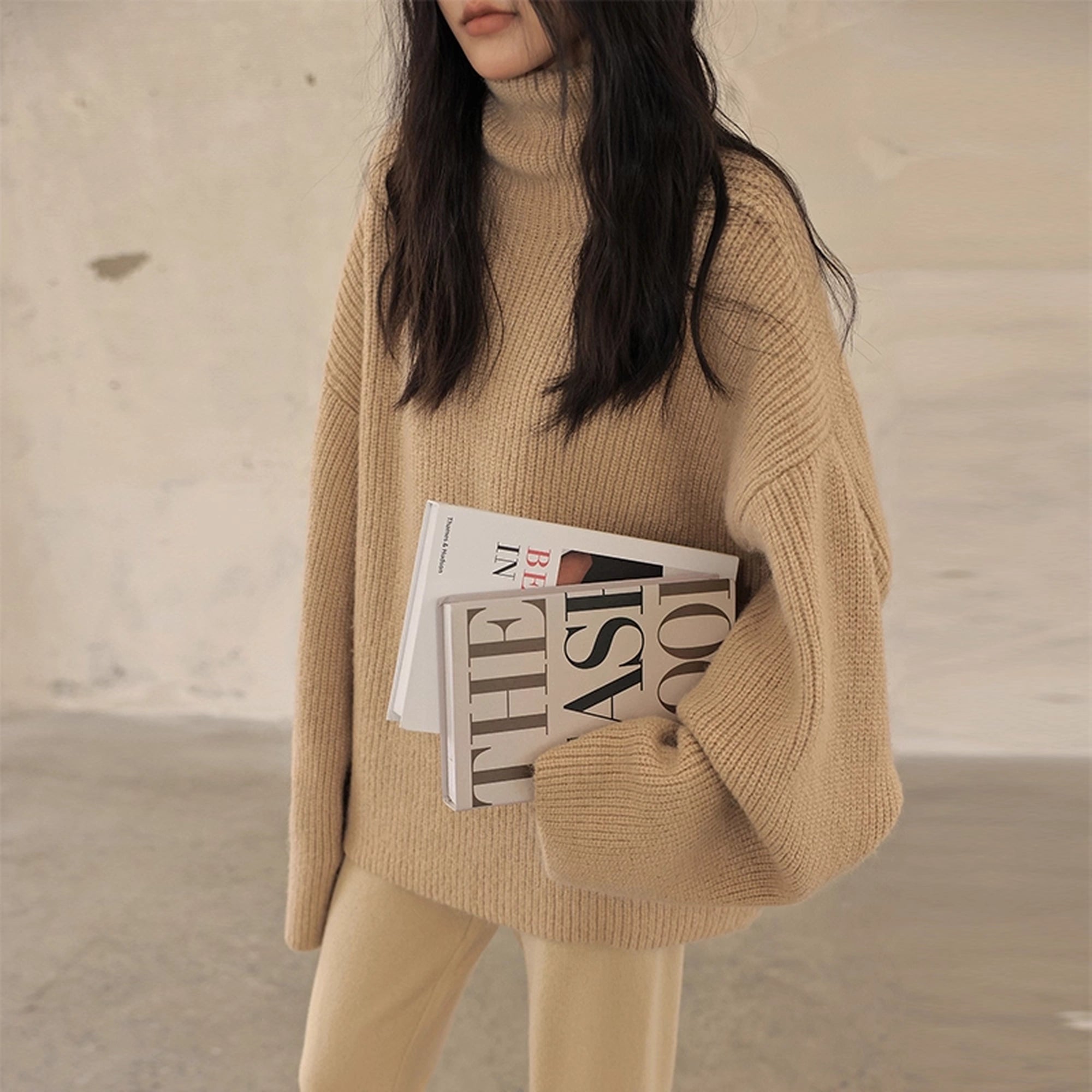 FU_FRESH_UP_Soft_Camel_Knit_High_Neck_Sweater_MISSTT