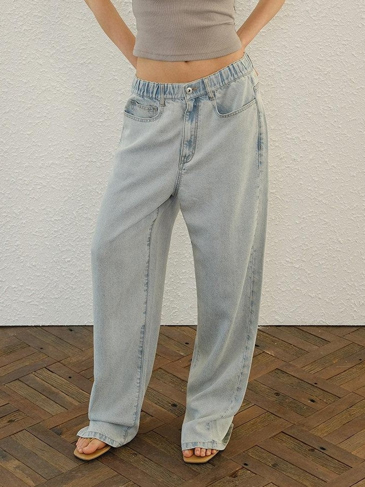 FU FRESH UP Soft Drape Washed High Waist Relaxed Women&