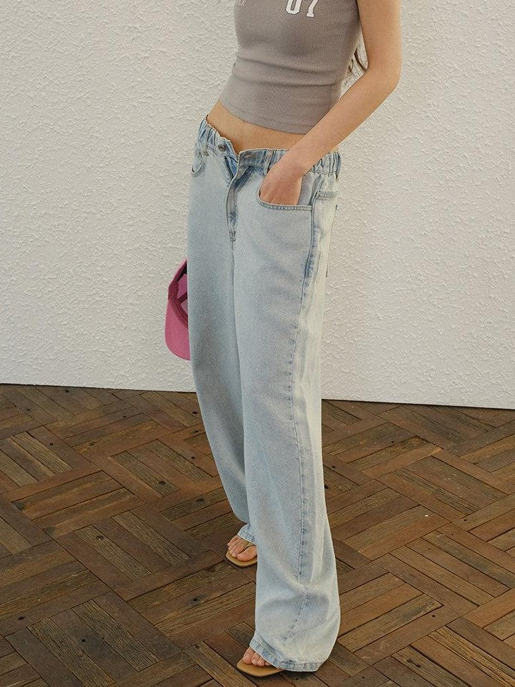 FU FRESH UP Soft Drape Washed High Waist Relaxed Women&