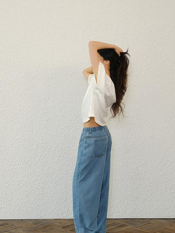 FU FRESH UP Soft Drape Washed High Waist Relaxed Women&