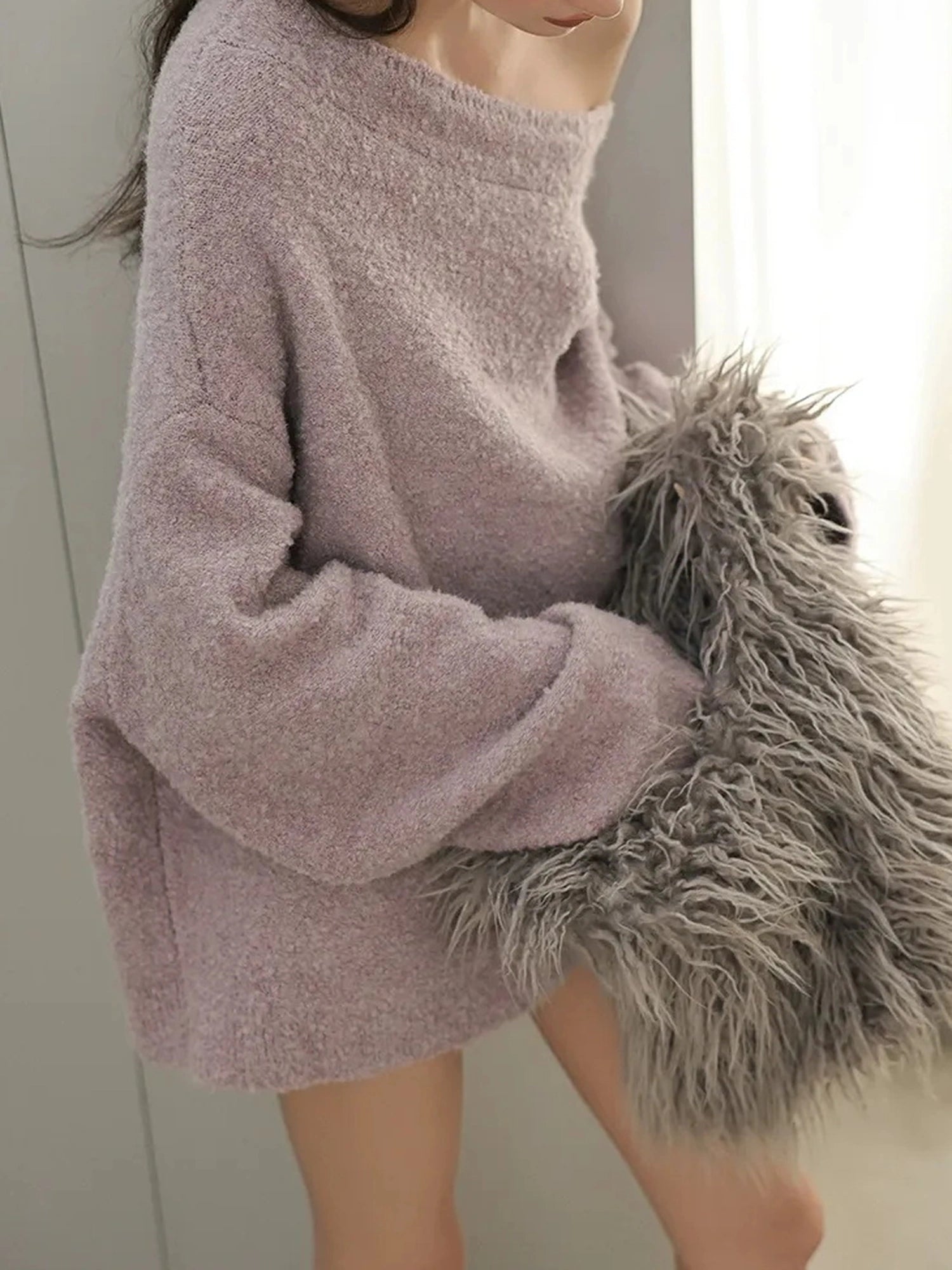 FU FRESH UP Soft Wool Off Shoulder Sweater