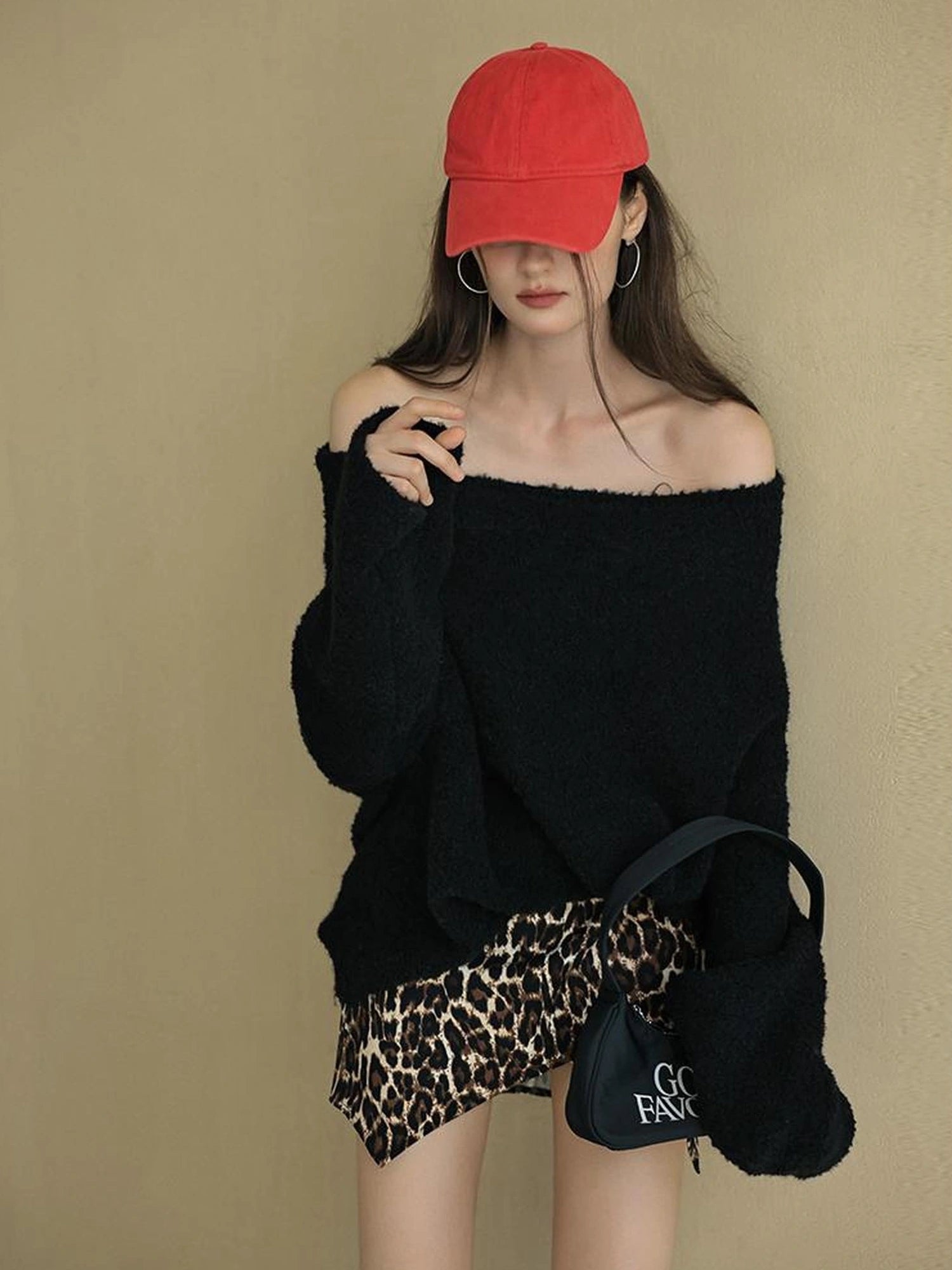 FU FRESH UP Soft Wool Off Shoulder Sweater
