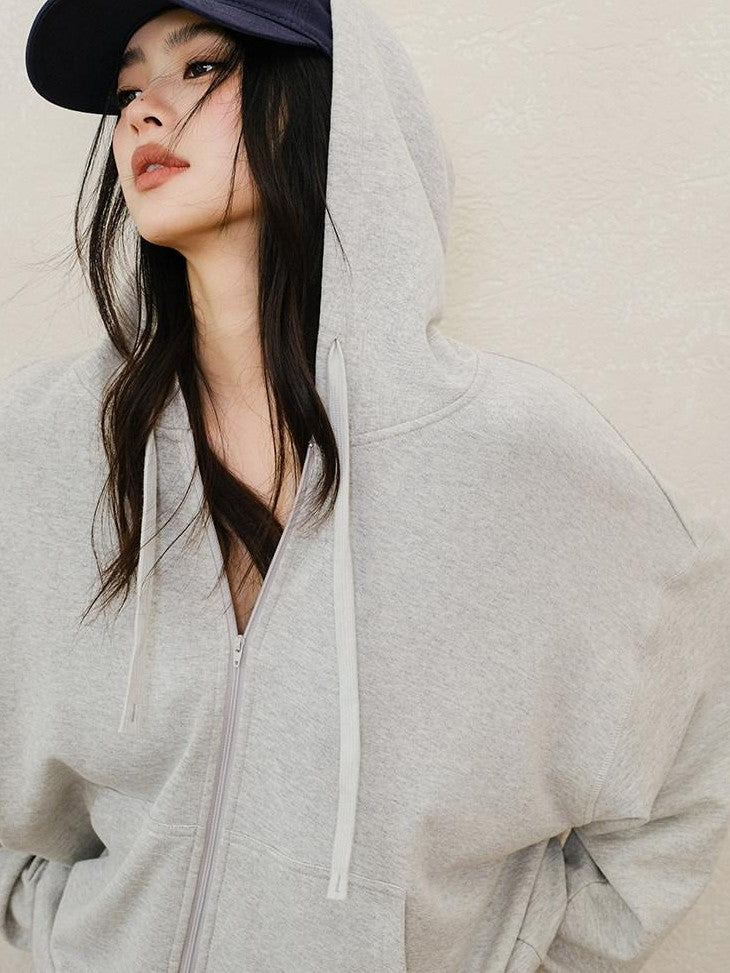 FU FRESH UP Sporty Casual Loose Hooded Youthful Lightweight Women&