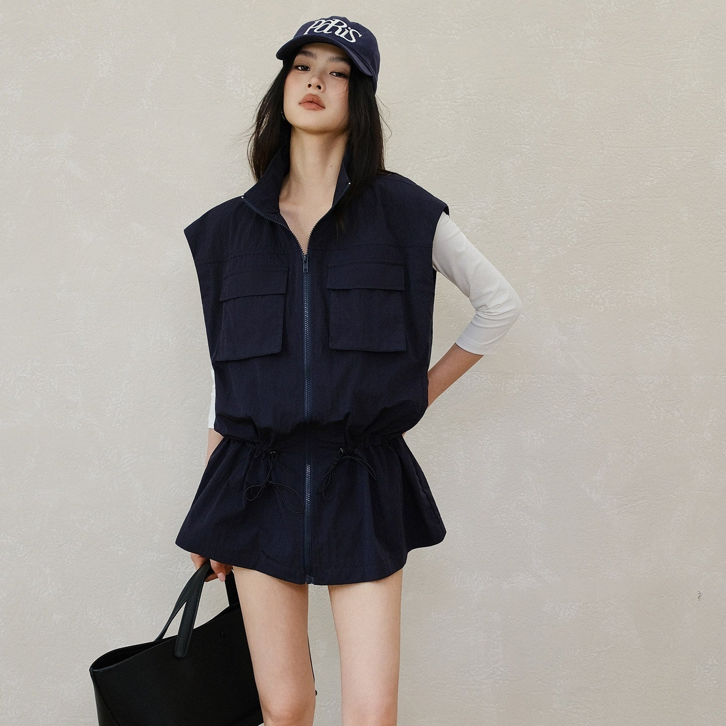 FU_FRESH_UP_Stand_Collar_Utility_Pocket_Zip_Washed_Women&