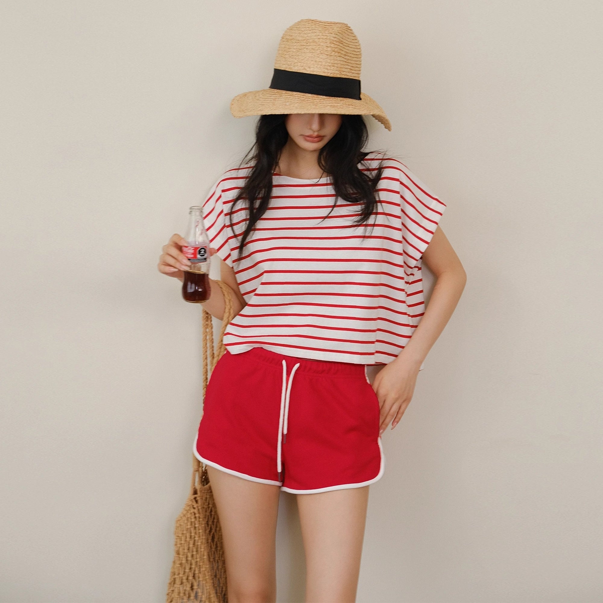 FU_FRESH_UP_Striped_Cotton_Athletic_Shorts_Set_MISSTT