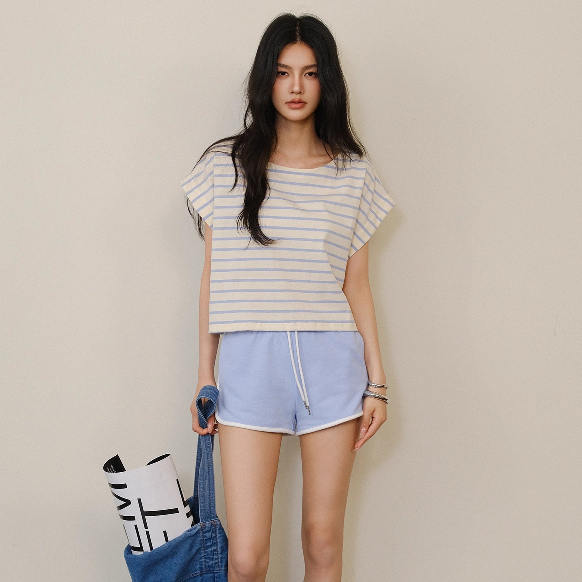 FU_FRESH_UP_Striped_Cotton_Athletic_Shorts_Set_MISSTT