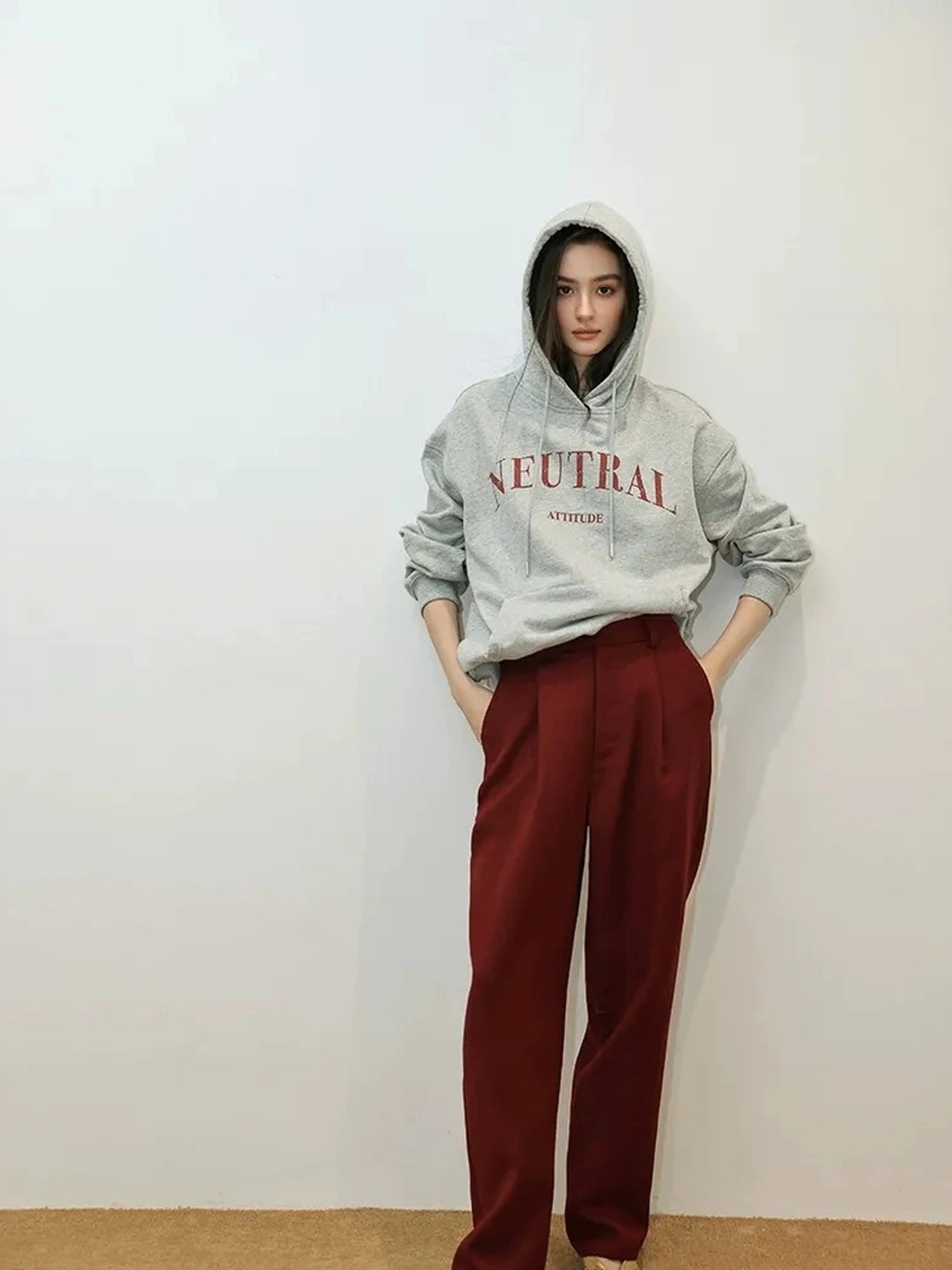 FU FRESH UP Tailored Wool Blend Tapered Trousers