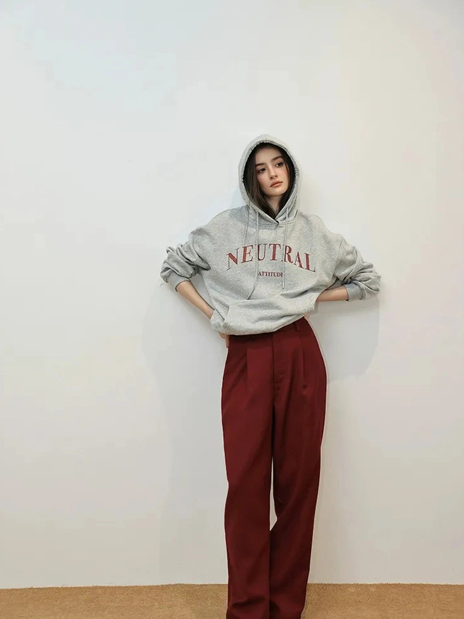 FU FRESH UP Tailored Wool Blend Tapered Trousers