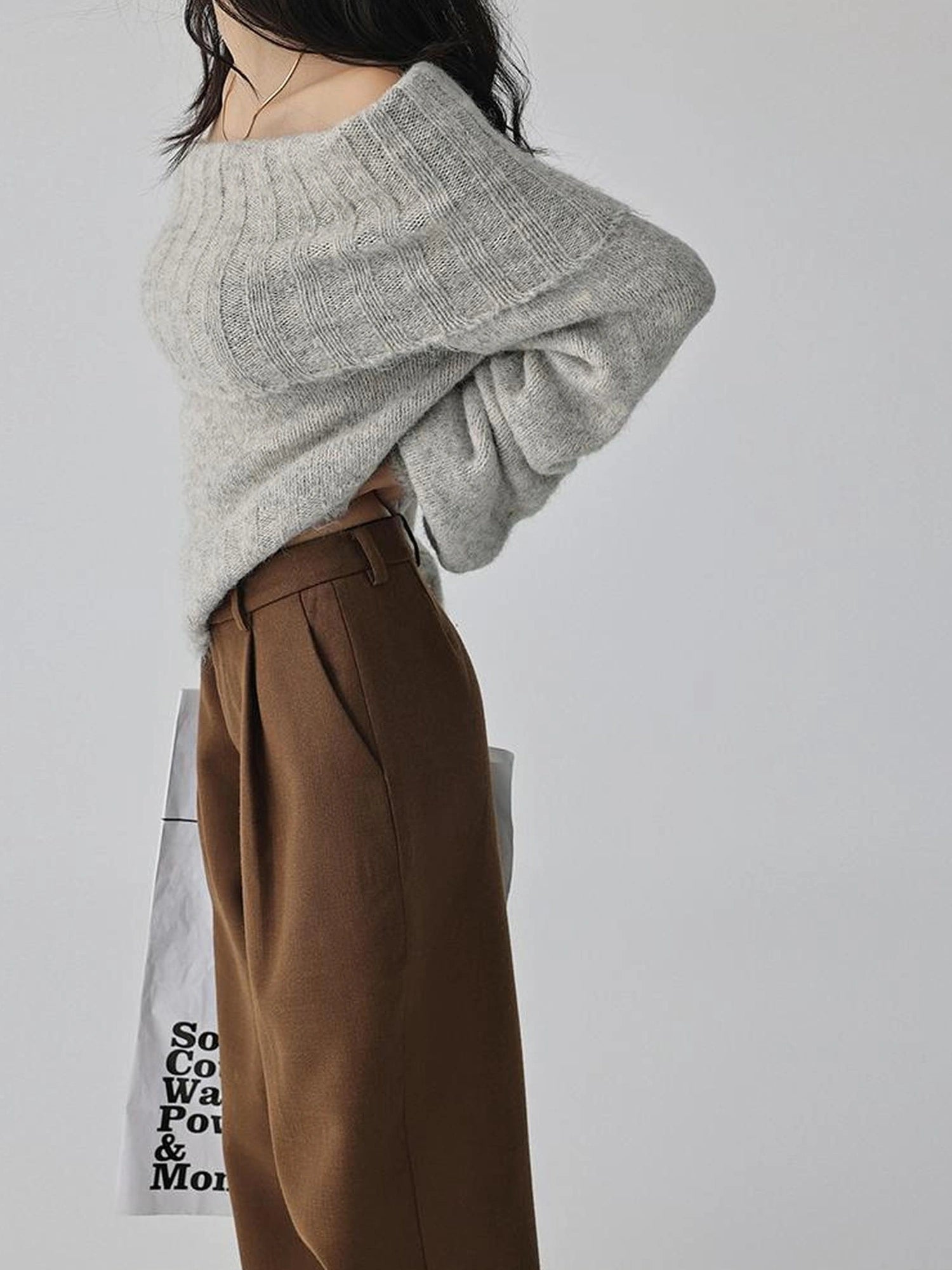 FU FRESH UP Tailored Wool Blend Tapered Trousers