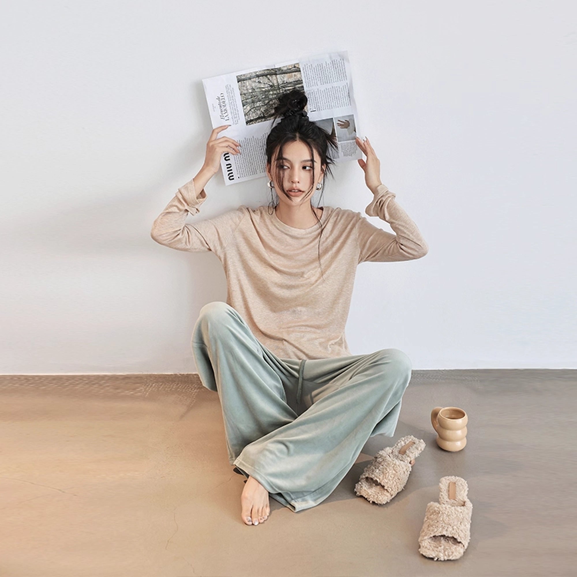 FU_FRESH_UP_Tencel_Wool_Relaxed_Fit_V-neck_T-shirt_Long_Sleeve_MISSTT