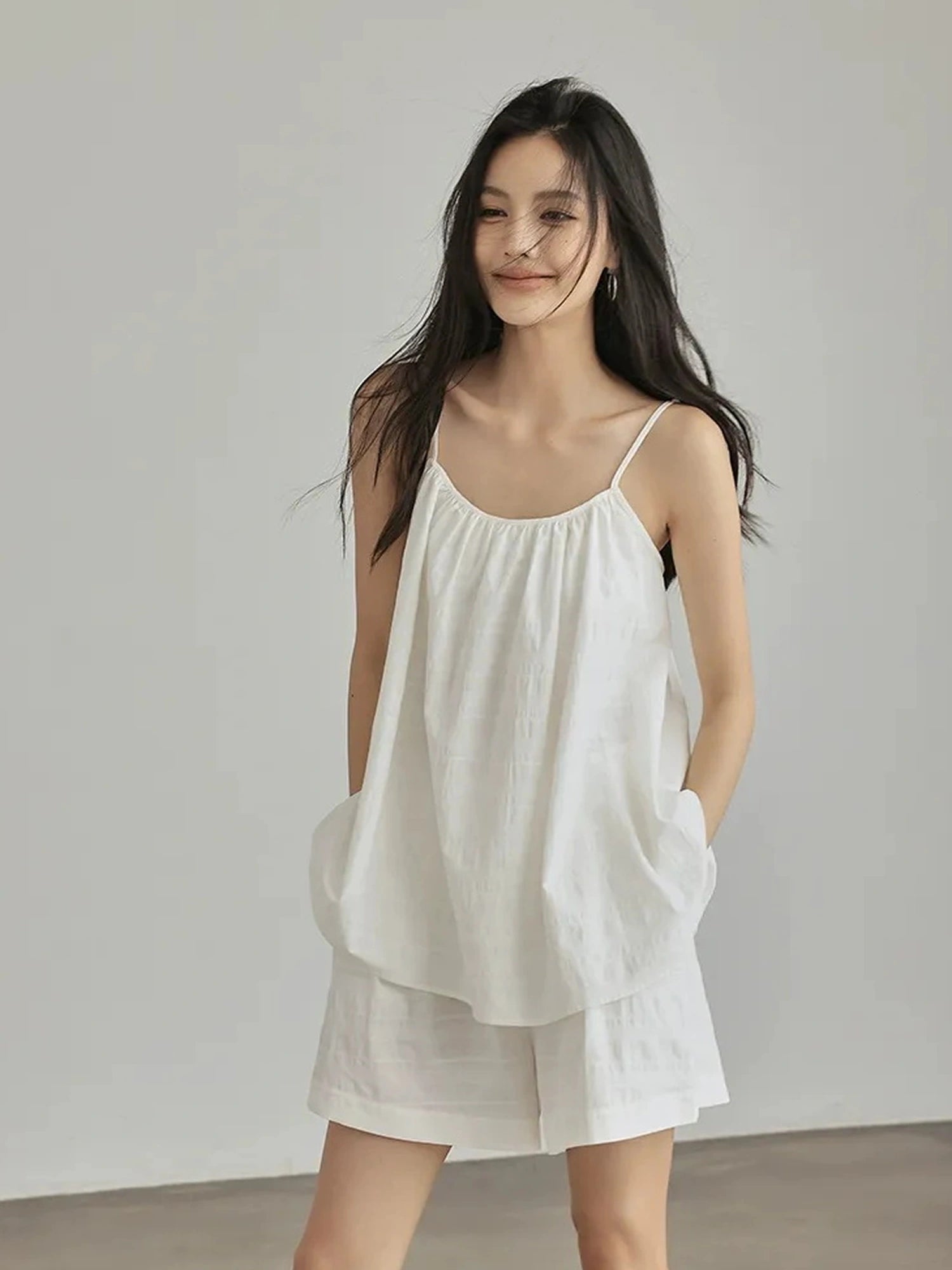 FU FRESH UP Textured French Ribbed Cami And Pant Set