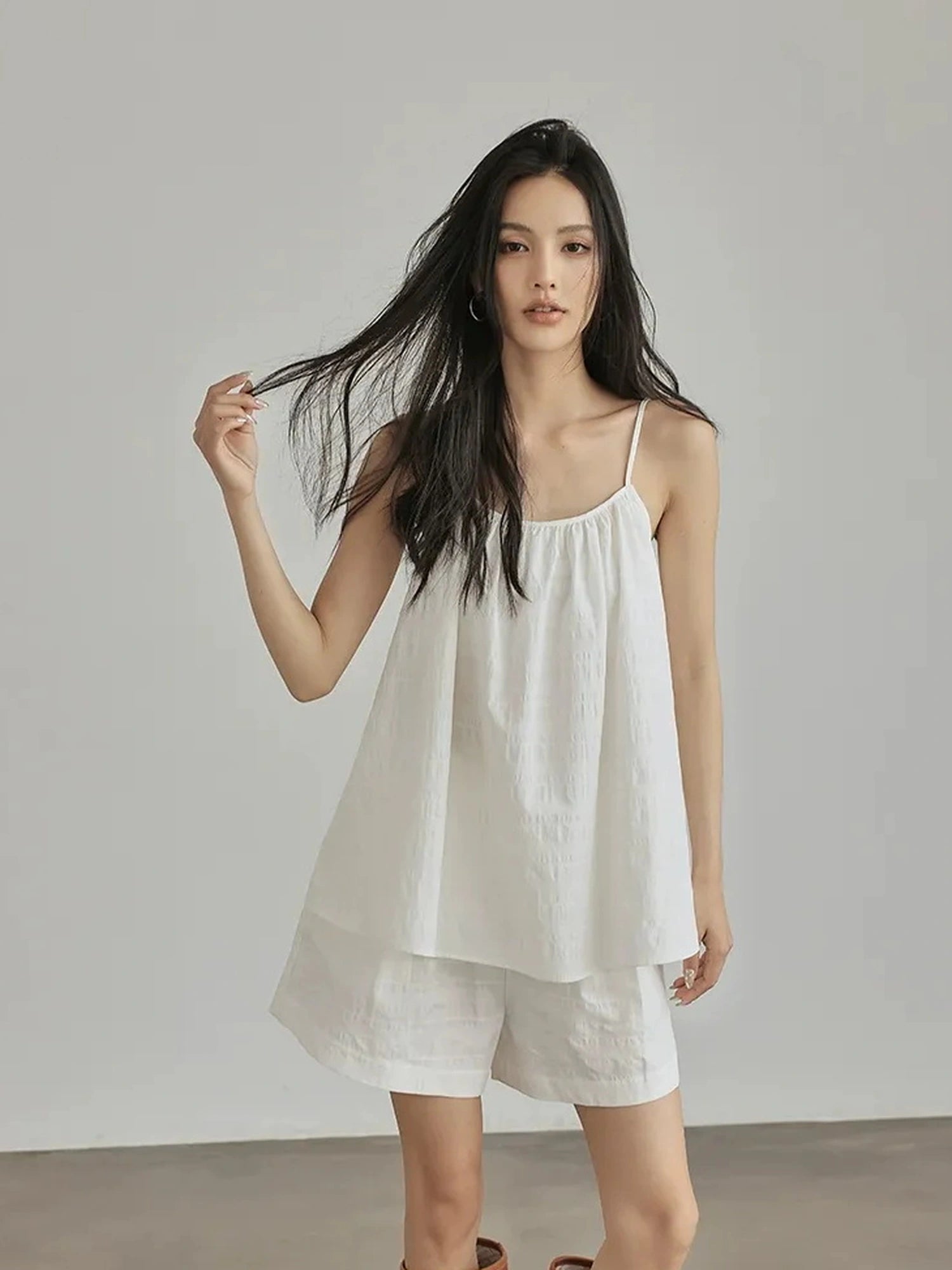 FU FRESH UP Textured French Ribbed Cami And Pant Set