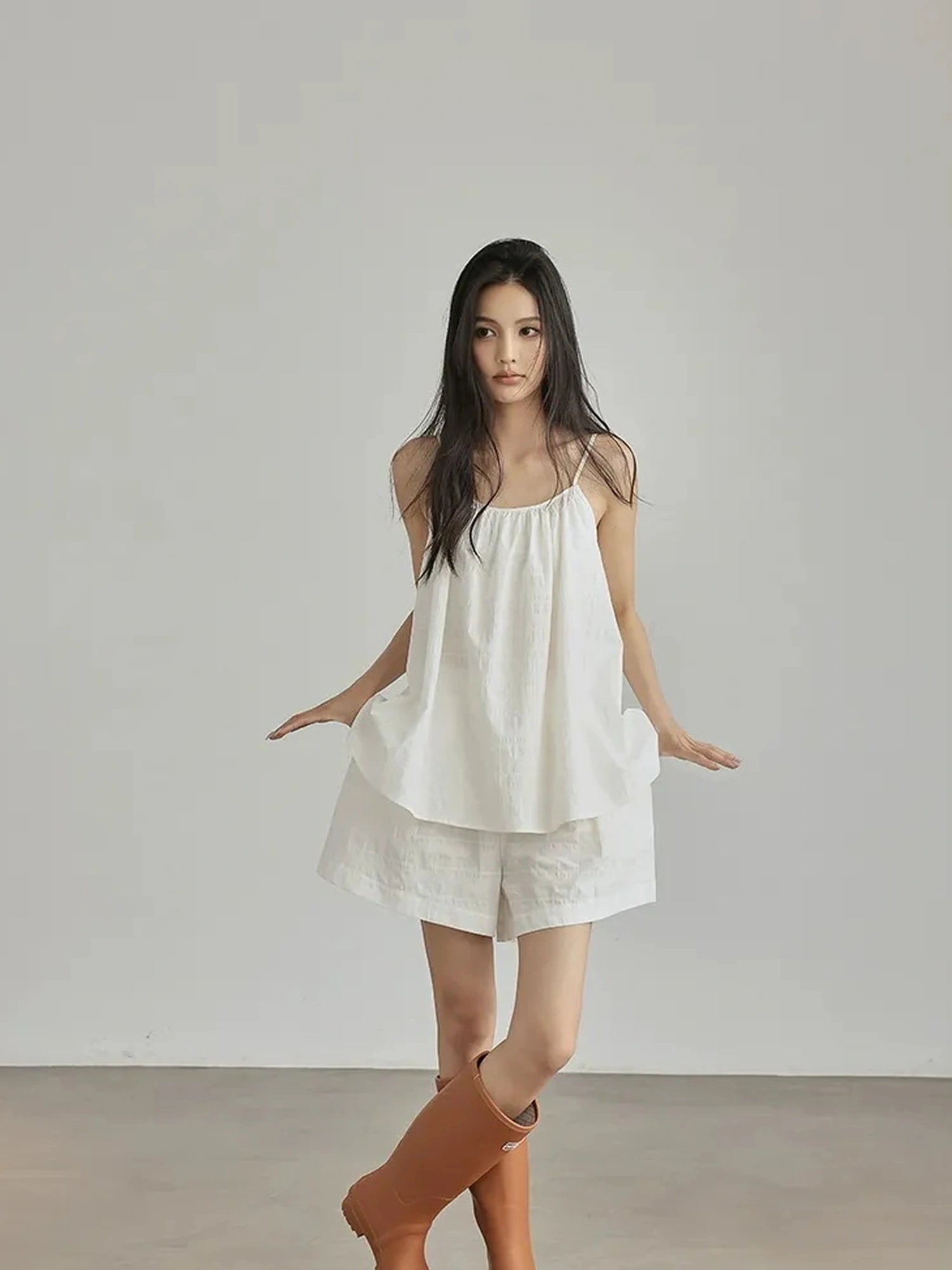 FU FRESH UP Textured French Ribbed Cami And Pant Set
