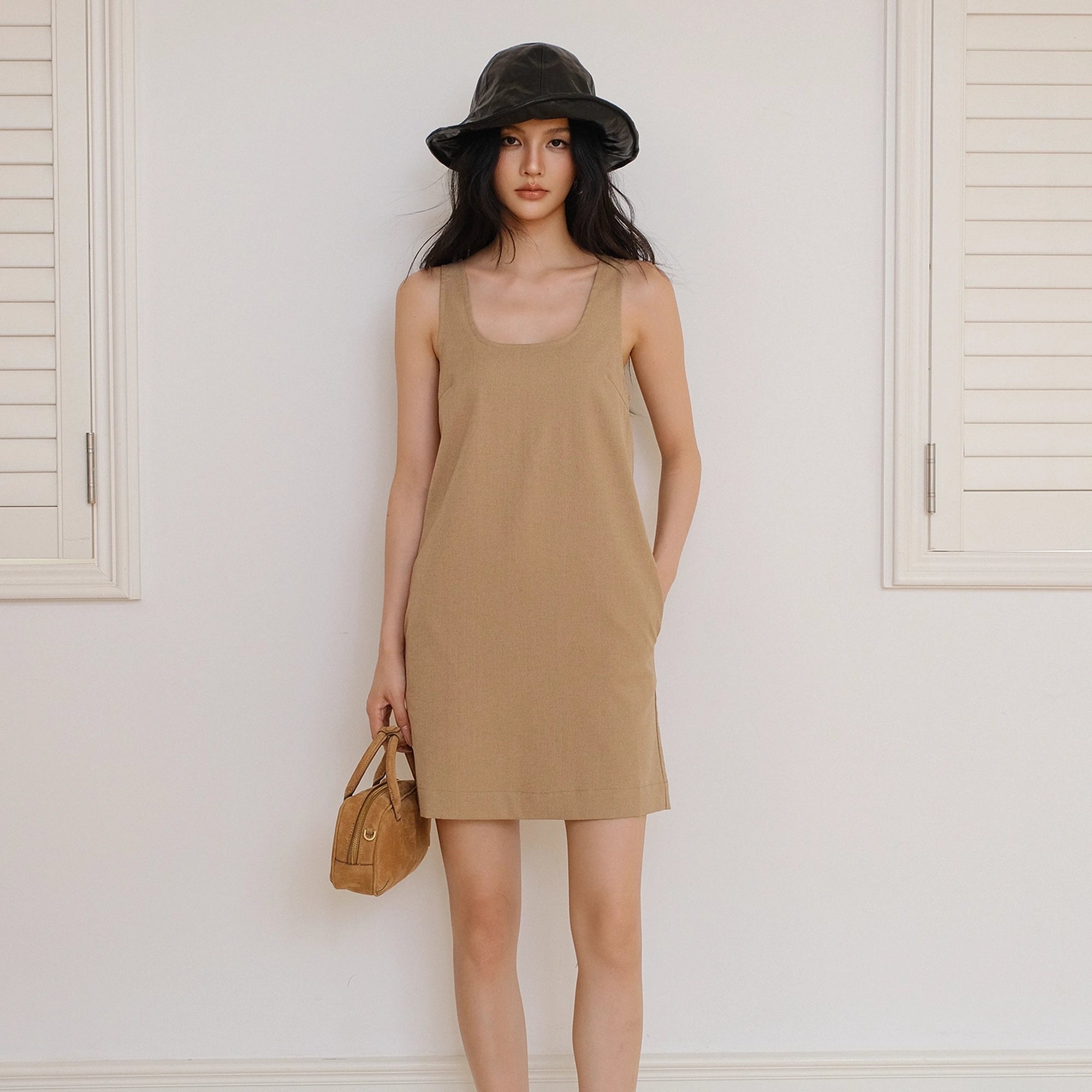 FU_FRESH_UP_Textured_Linen_Blend_Waistcoat_Dress_Blazer_Set_MISSTT