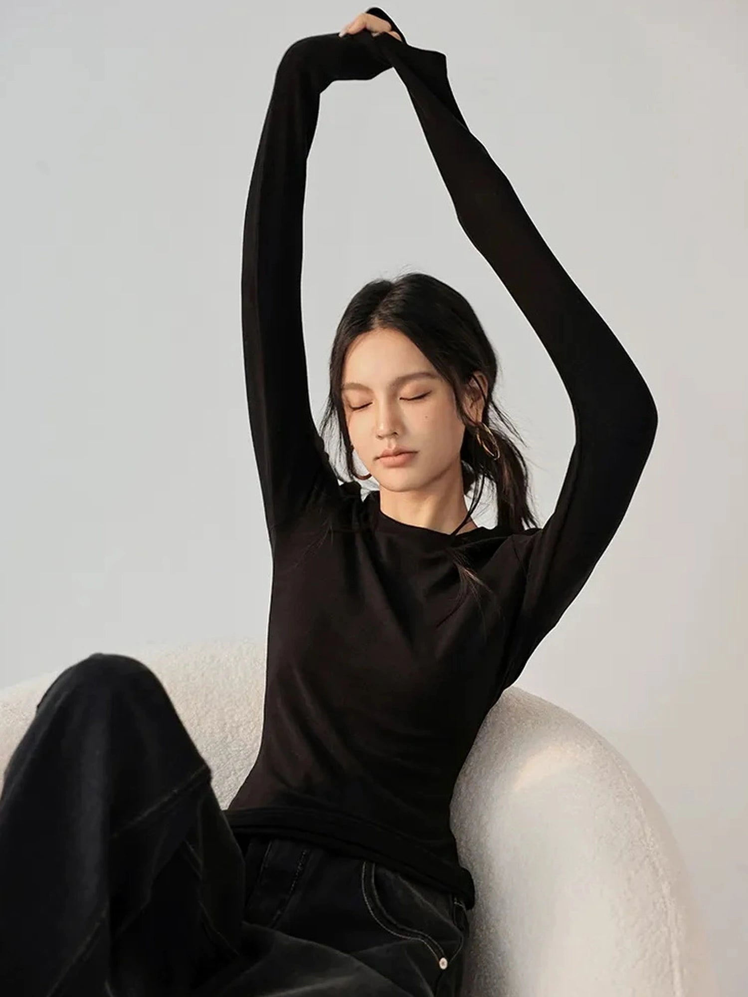 Thermal Fleece Lined Slimming Base Layer Set V-neck T-shirt Long Sleeve
