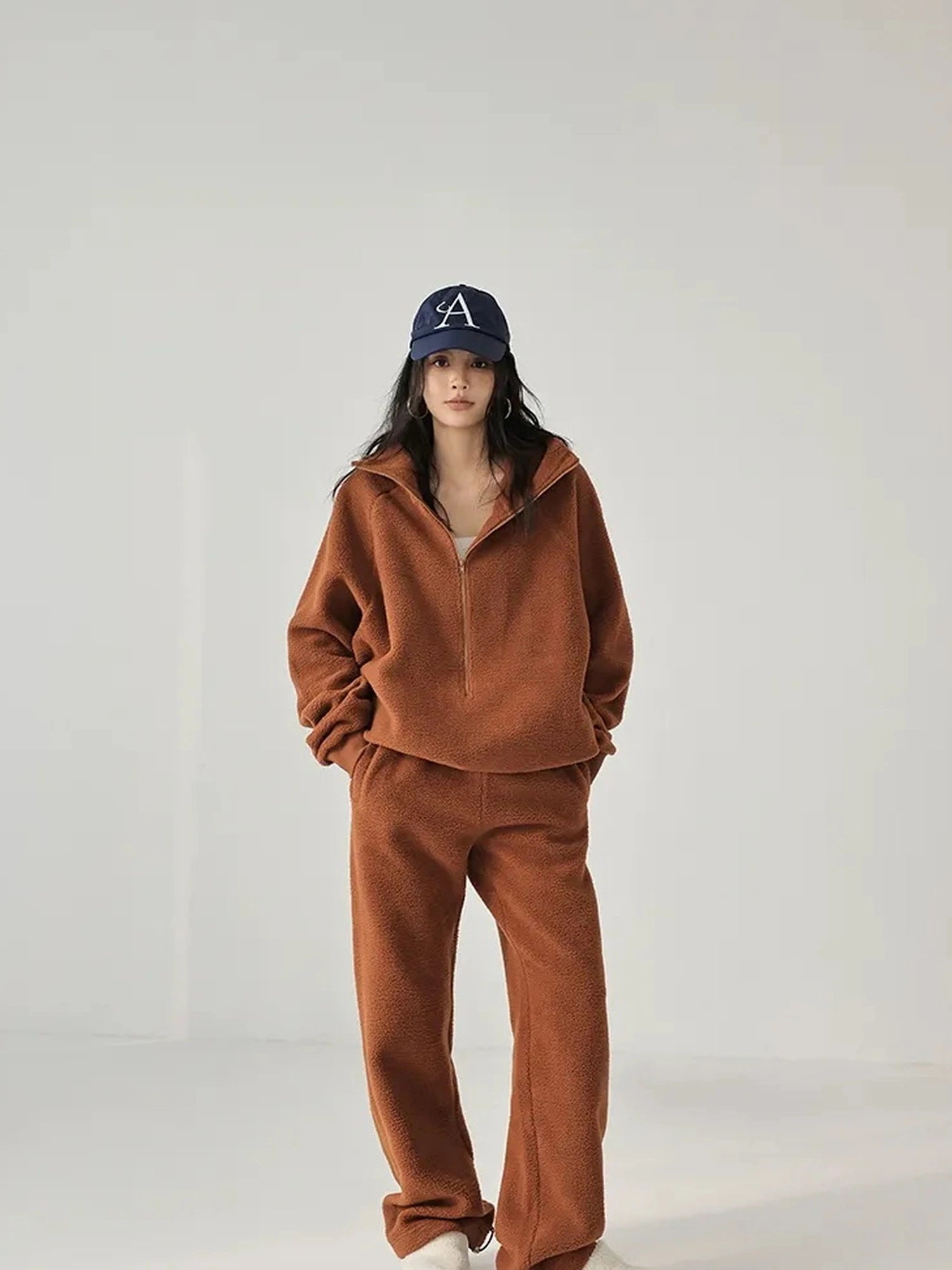 FU FRESH UP Thermal Fleece Zip Up Hoodie Set