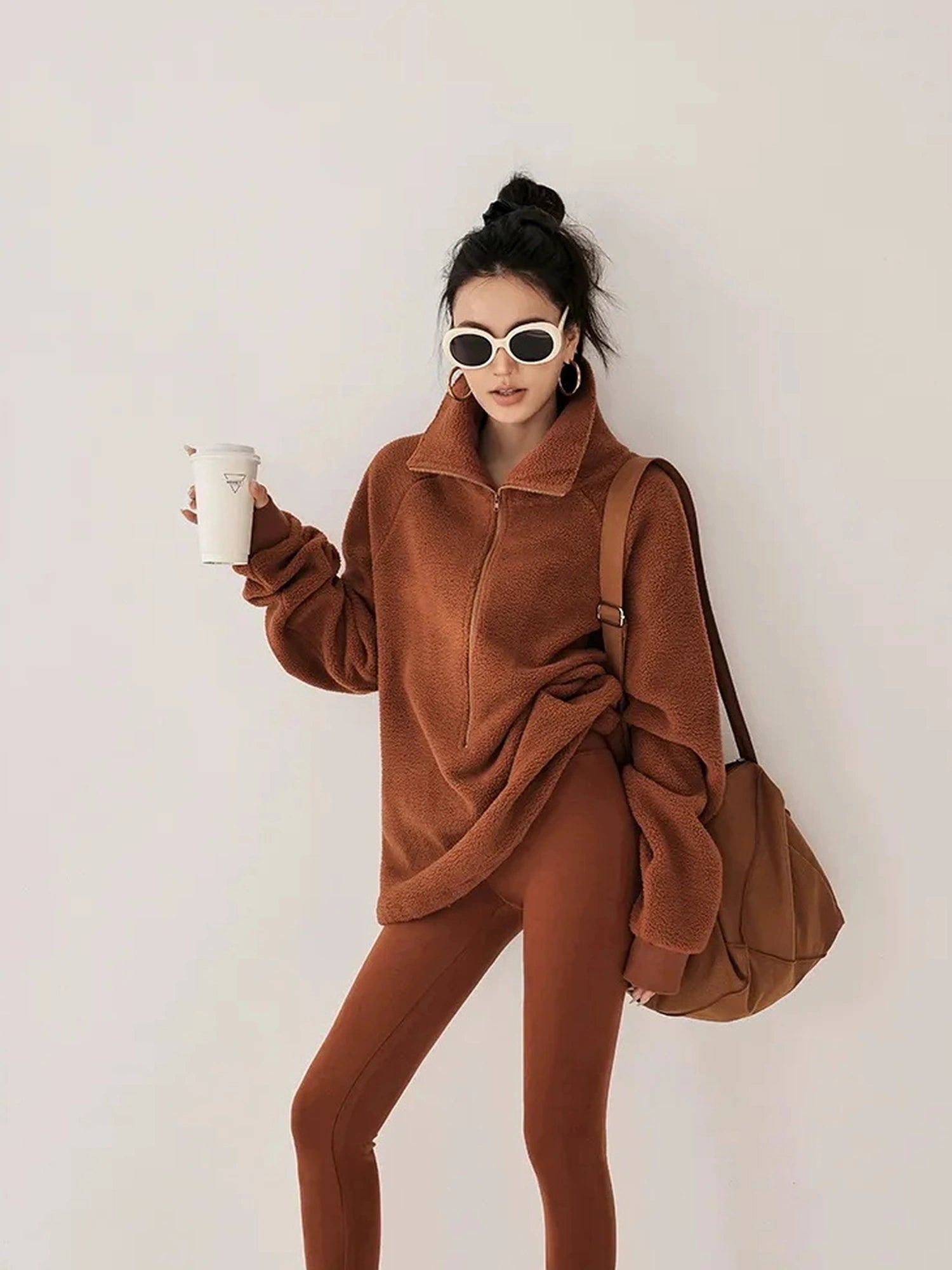 FU FRESH UP Thermal Fleece Zip Up Hoodie Set
