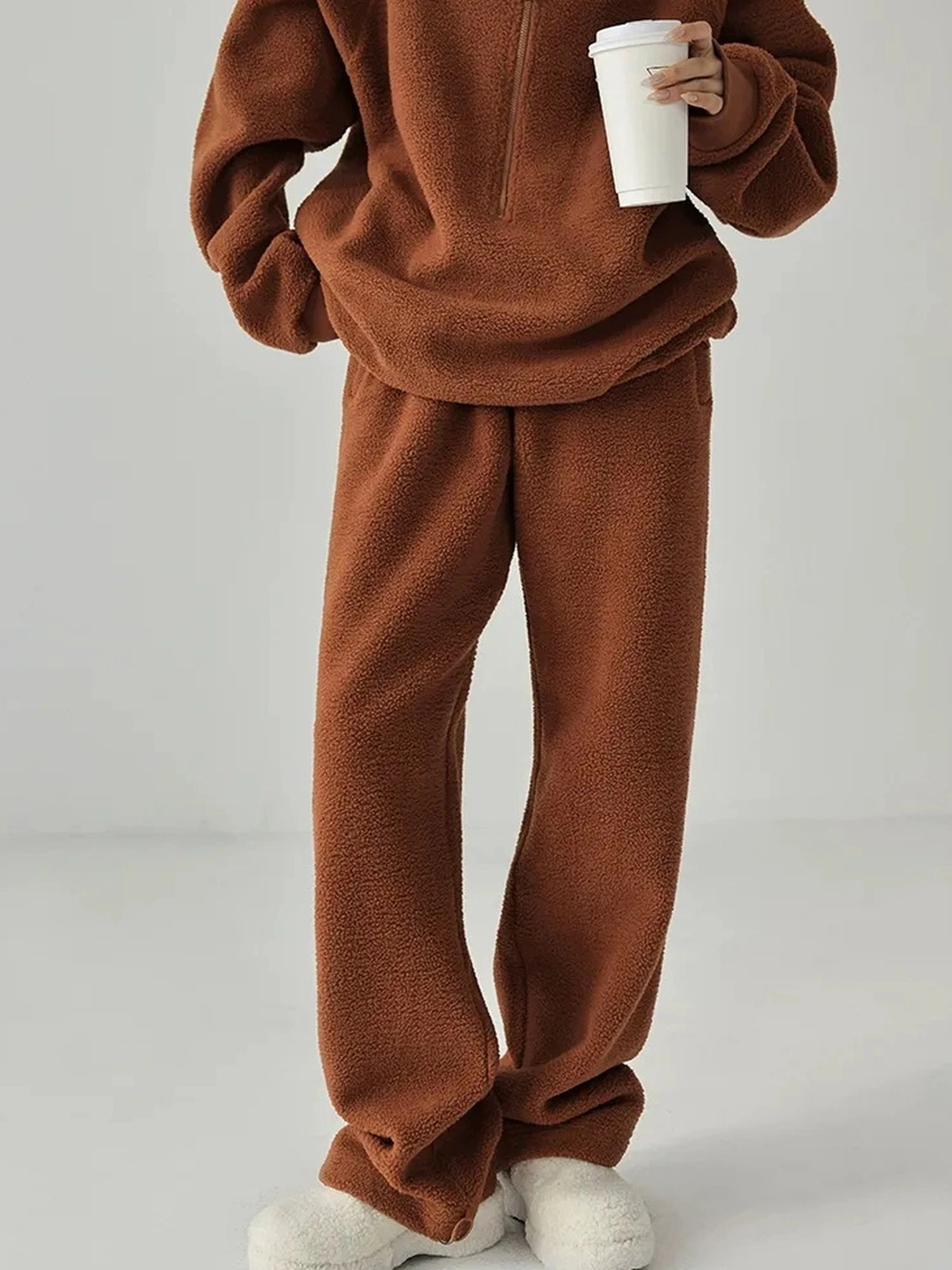 FU FRESH UP Thermal Fleece Zip Up Hoodie Set