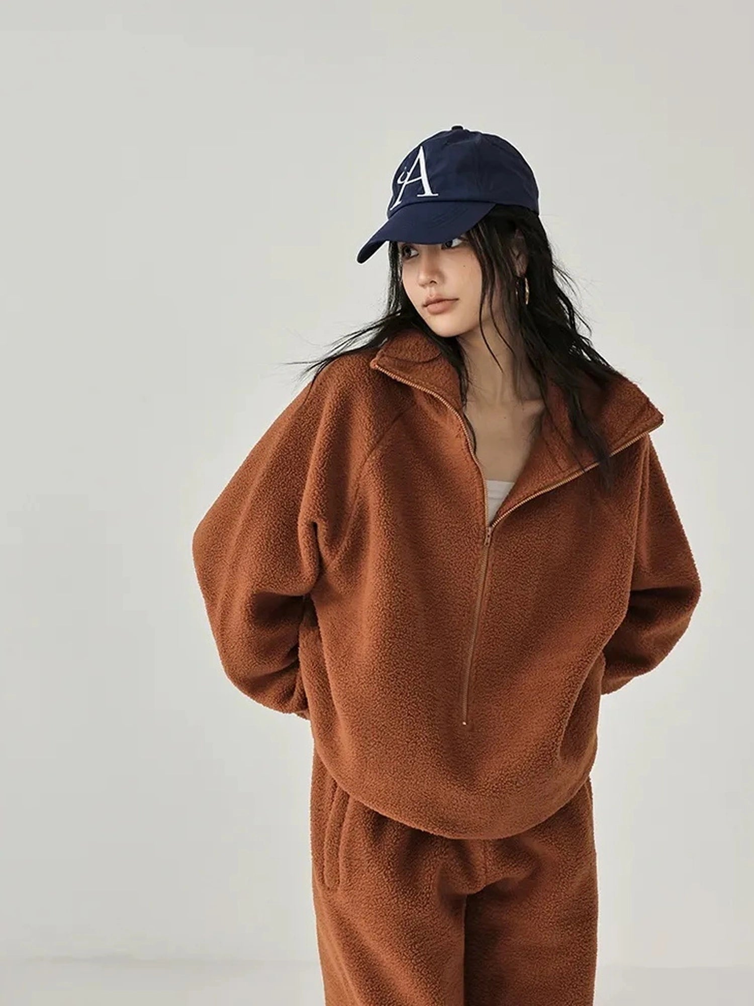 FU FRESH UP Thermal Fleece Zip Up Hoodie Set