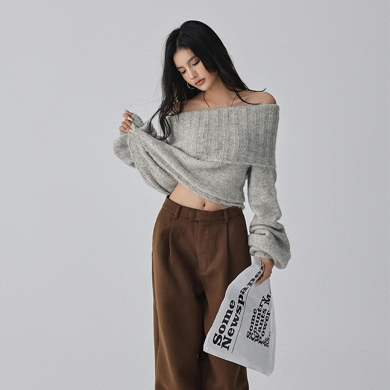 FU_FRESH_UP_Turn_Down_Collar_Off_Shoulder_Knit_Women&