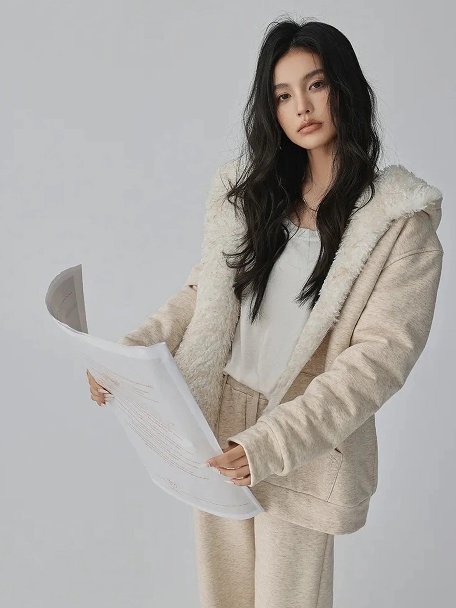 FU FRESH UP Two Way Plush Fleece Hoodie And Jogger Set