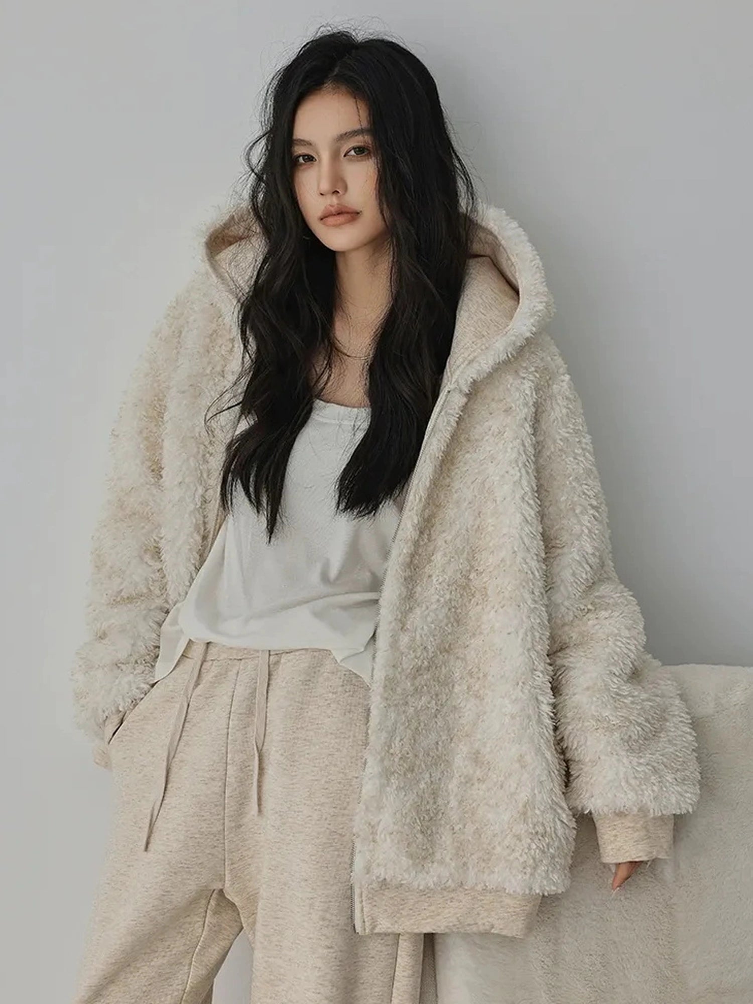 FU FRESH UP Two Way Plush Fleece Hoodie And Jogger Set