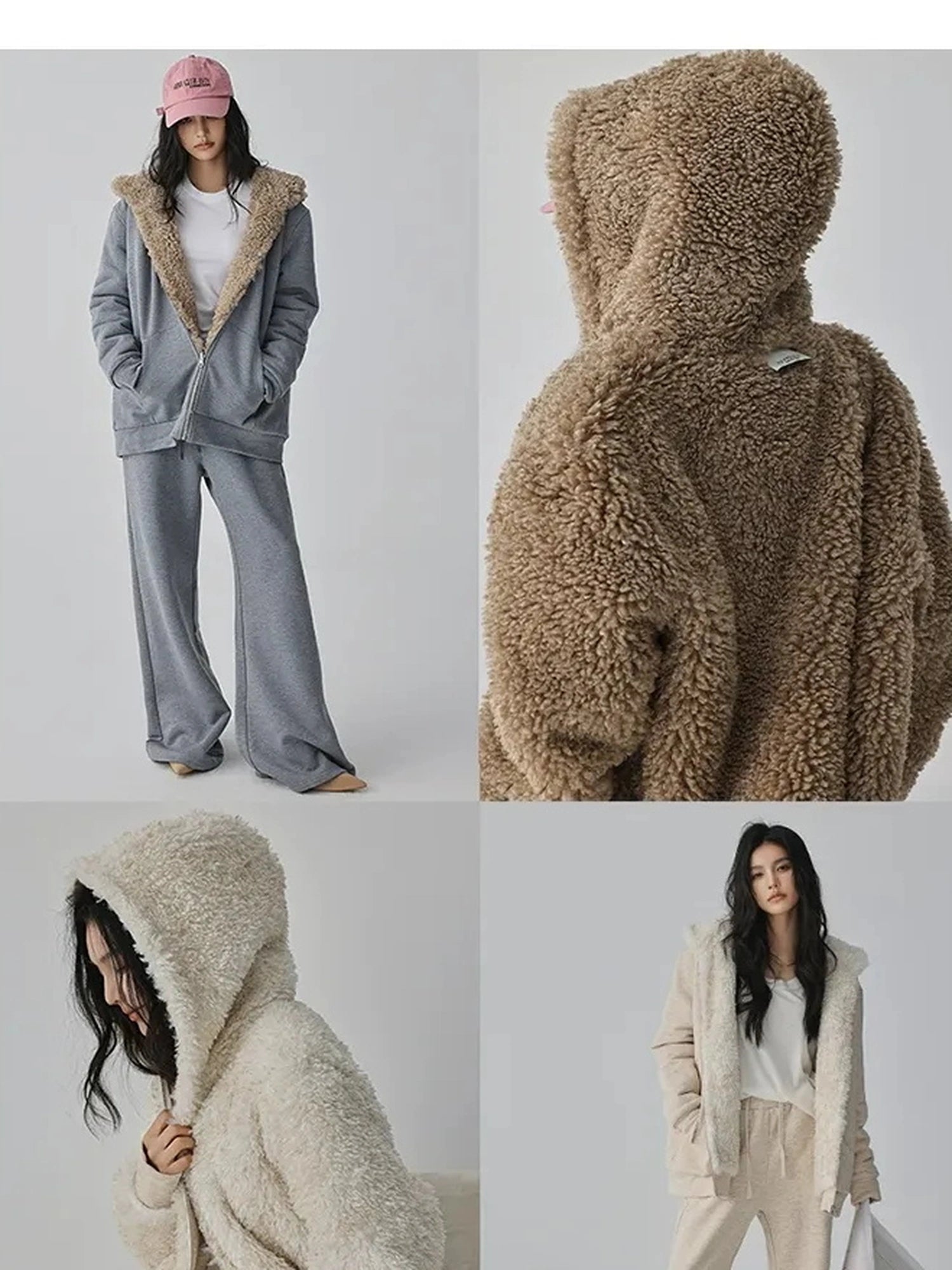 FU FRESH UP Two Way Plush Fleece Hoodie And Jogger Set