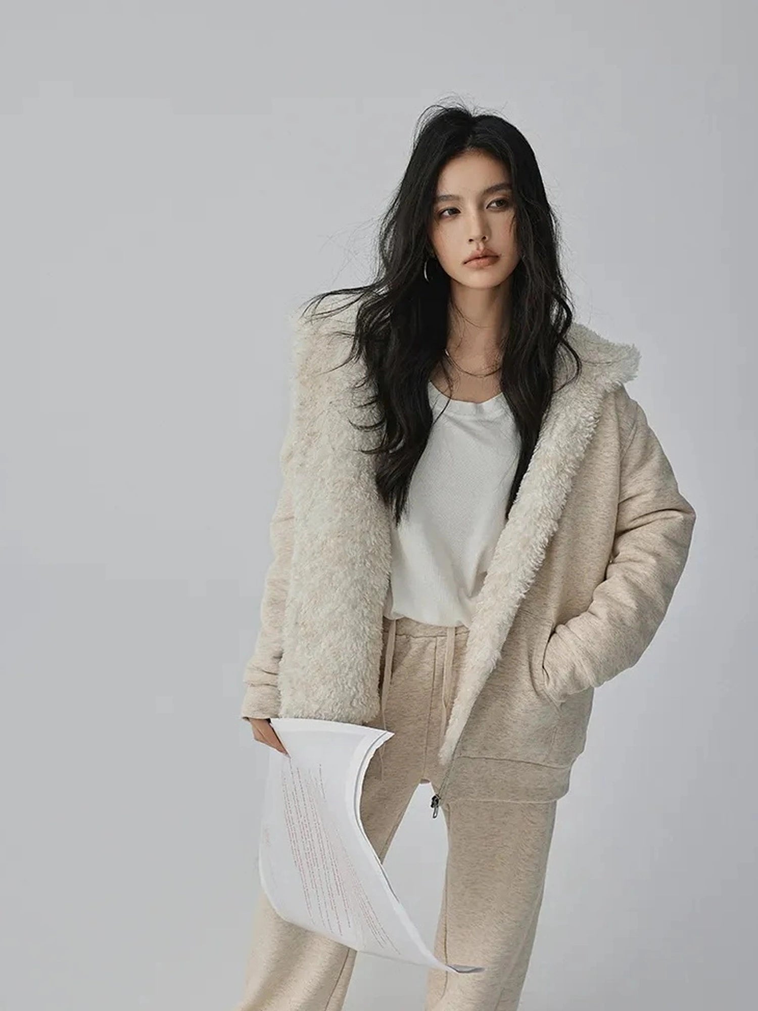 FU FRESH UP Two Way Plush Fleece Hoodie And Jogger Set