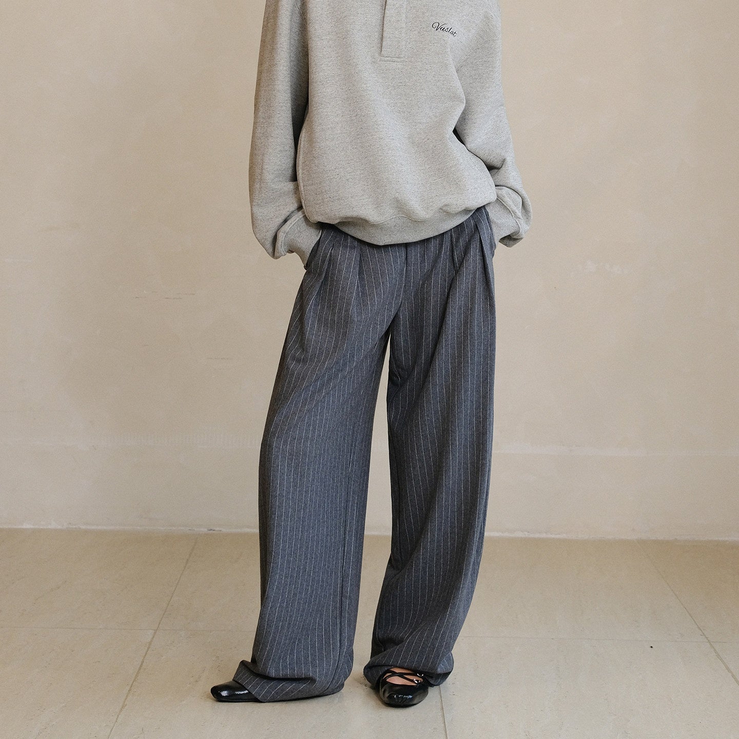 FU_FRESH_UP_Vertical_Stripe_Pressed_Pleat_Tapered_Women&