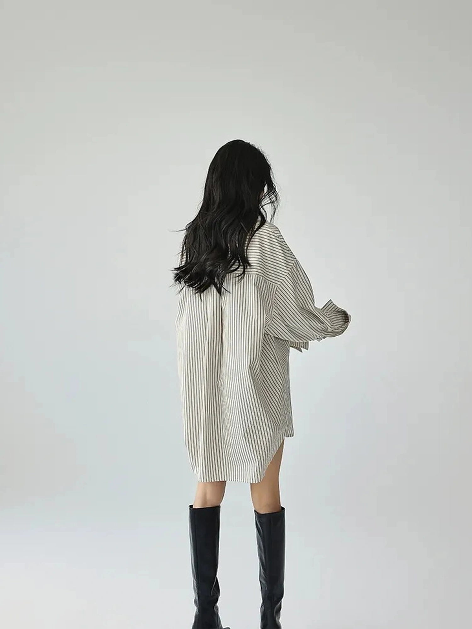 FU FRESH UP Vertical Stripe Relaxed Fit Shirt