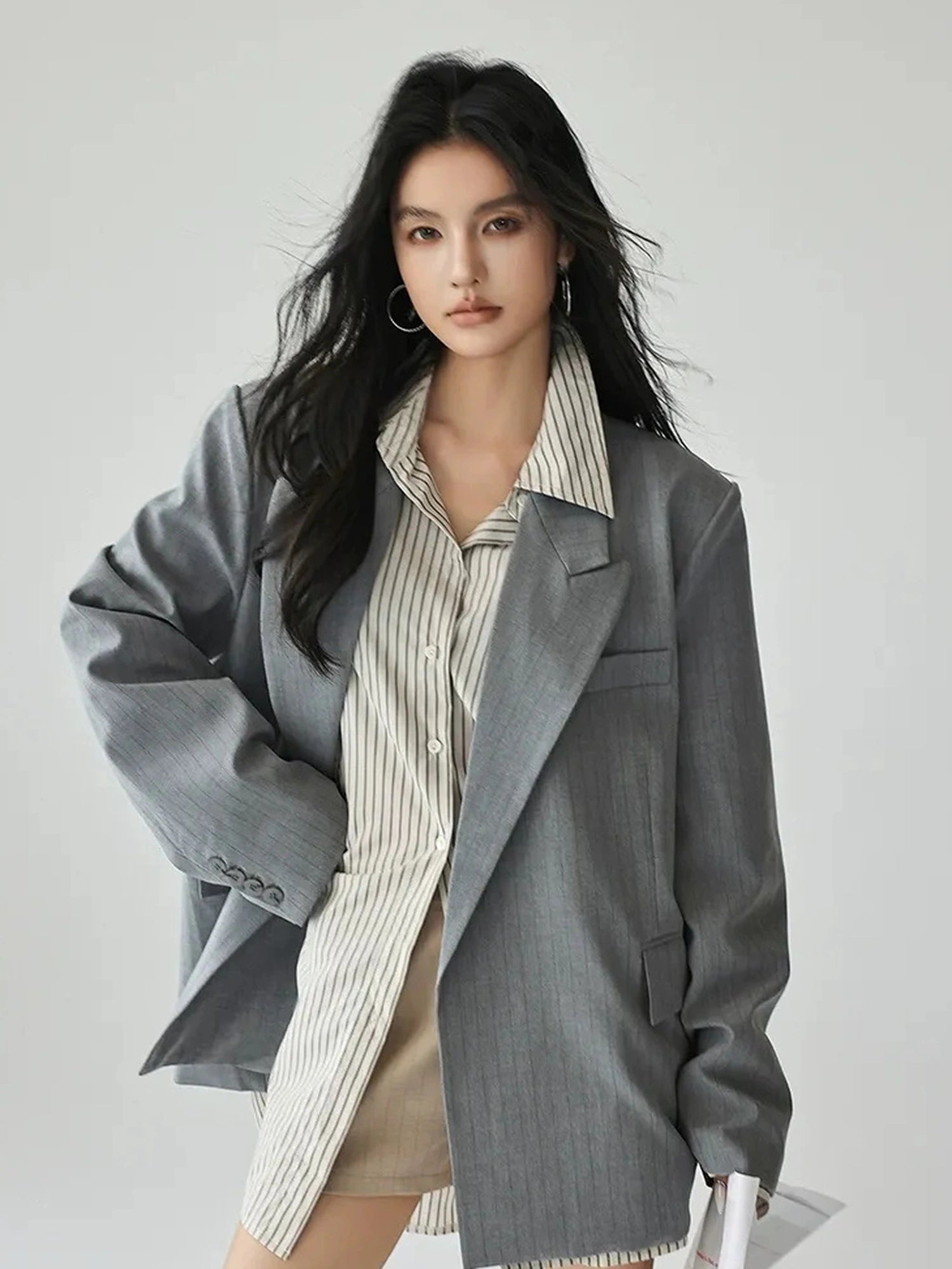 FU FRESH UP Vertical Stripe Relaxed Fit Shirt