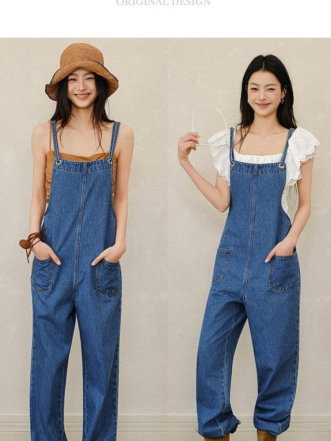 FU FRESH UP Vintage Adjustable Straps High Waist Pockets Women&
