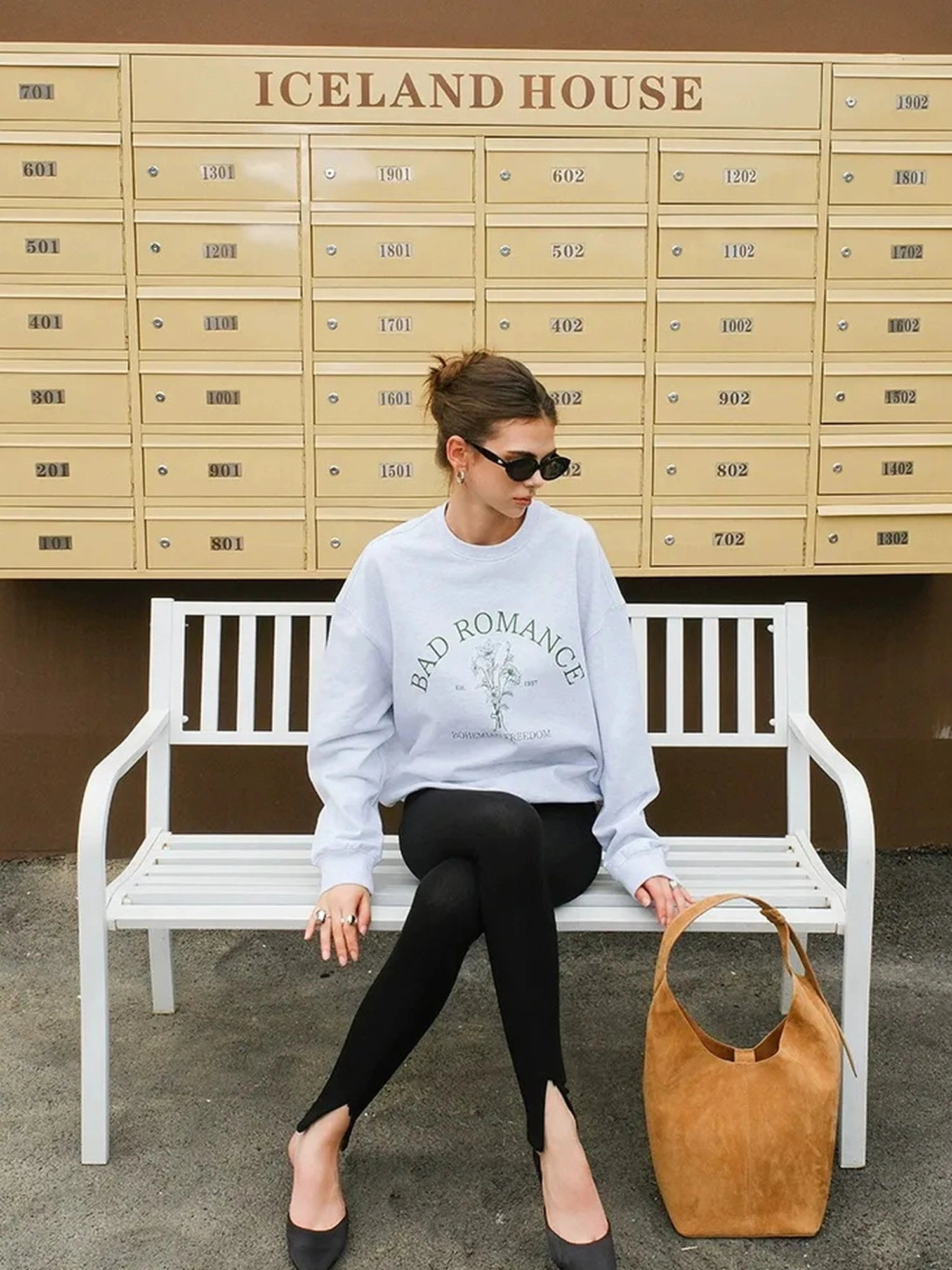 FU FRESH UP Vintage Americana Print Oversized Sweatshirt