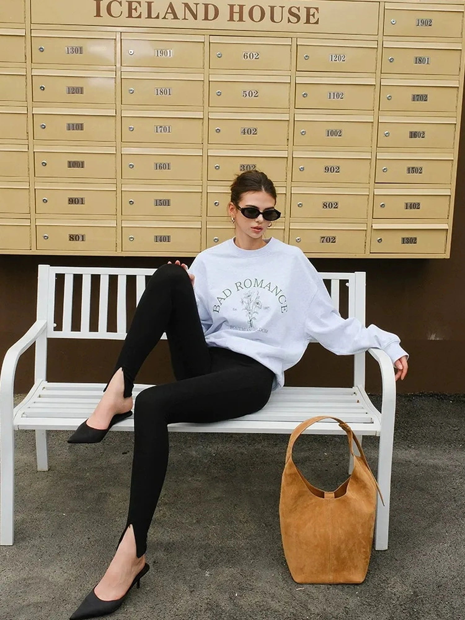 FU FRESH UP Vintage Americana Print Oversized Sweatshirt