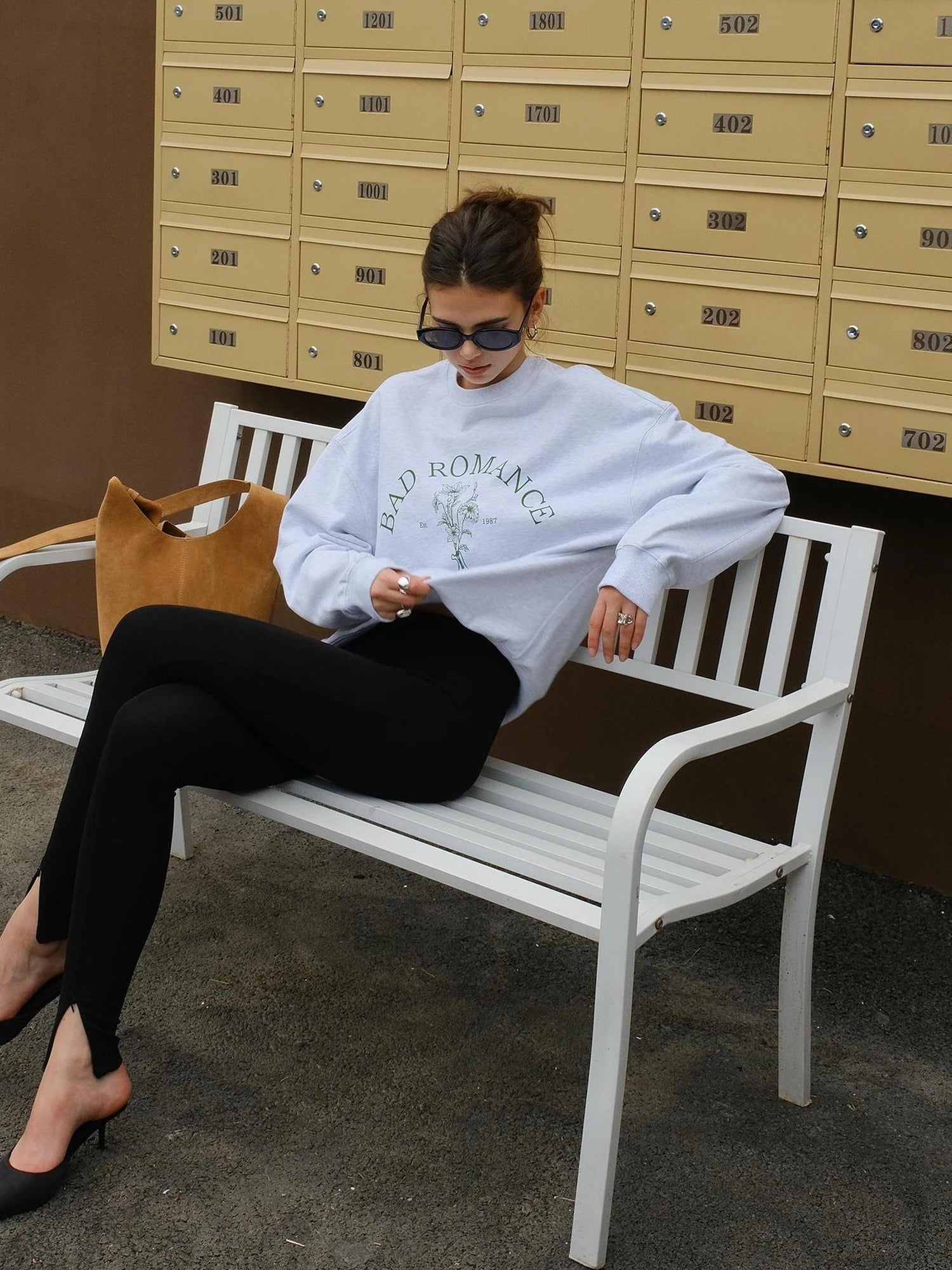 FU FRESH UP Vintage Americana Print Oversized Sweatshirt