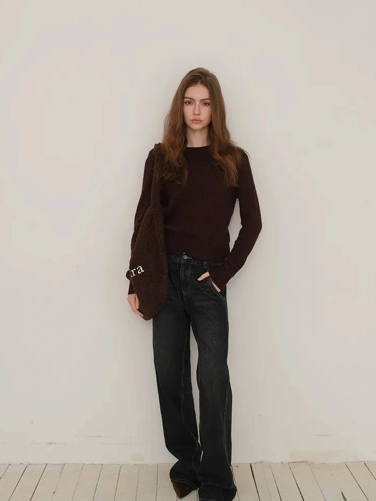 FU FRESH UP Vintage Cable Knit Cashmere Wool Sweater