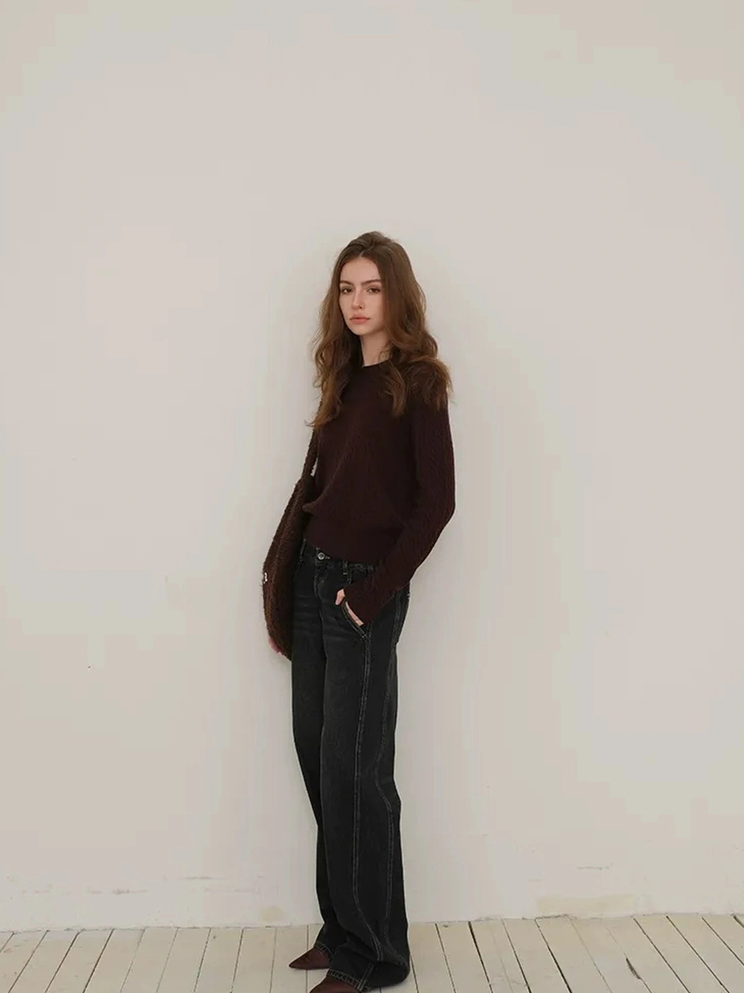 FU FRESH UP Vintage Cable Knit Cashmere Wool Sweater