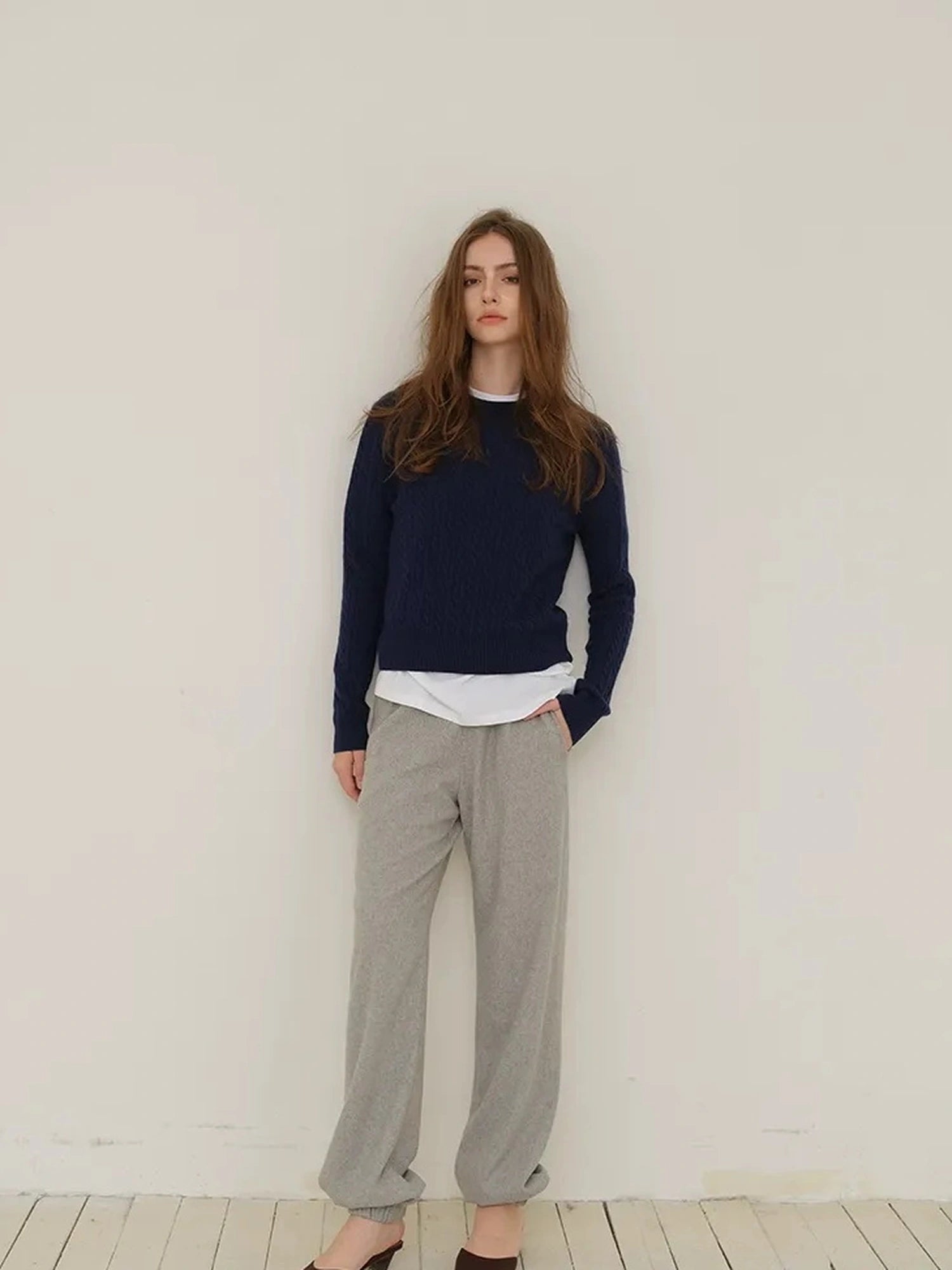 FU FRESH UP Vintage Cable Knit Cashmere Wool Sweater