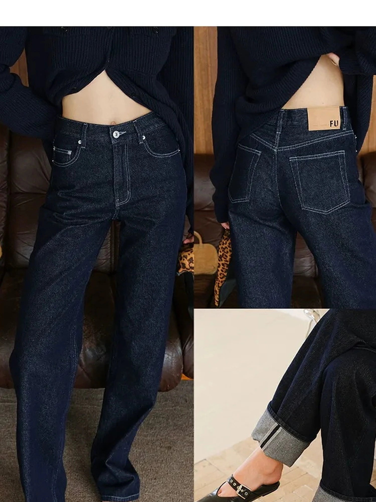 FU FRESH UP Vintage Indigo Washed Straight Leg Jeans