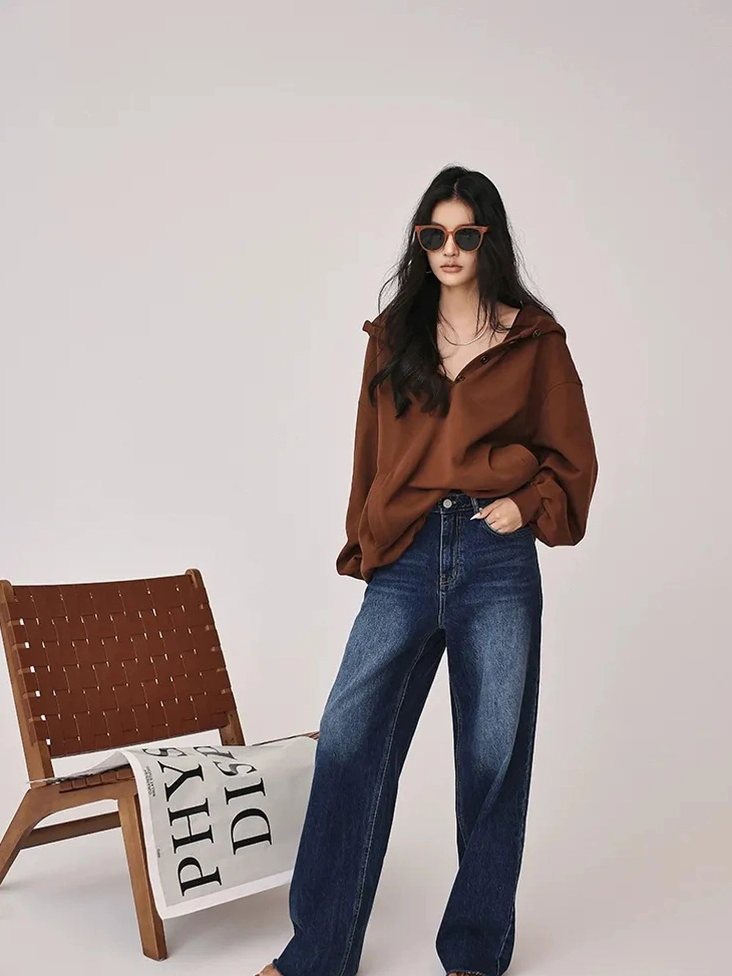 FU FRESH UP Vintage Indigo Wide Leg Denim Jeans