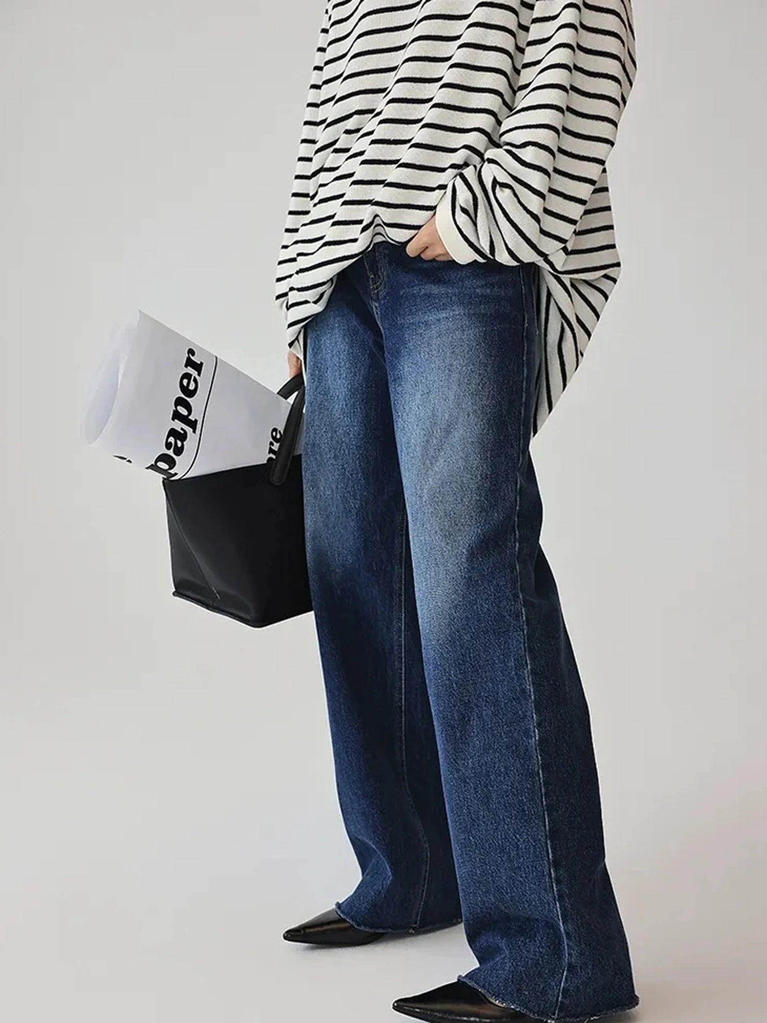 FU FRESH UP Vintage Indigo Wide Leg Denim Jeans